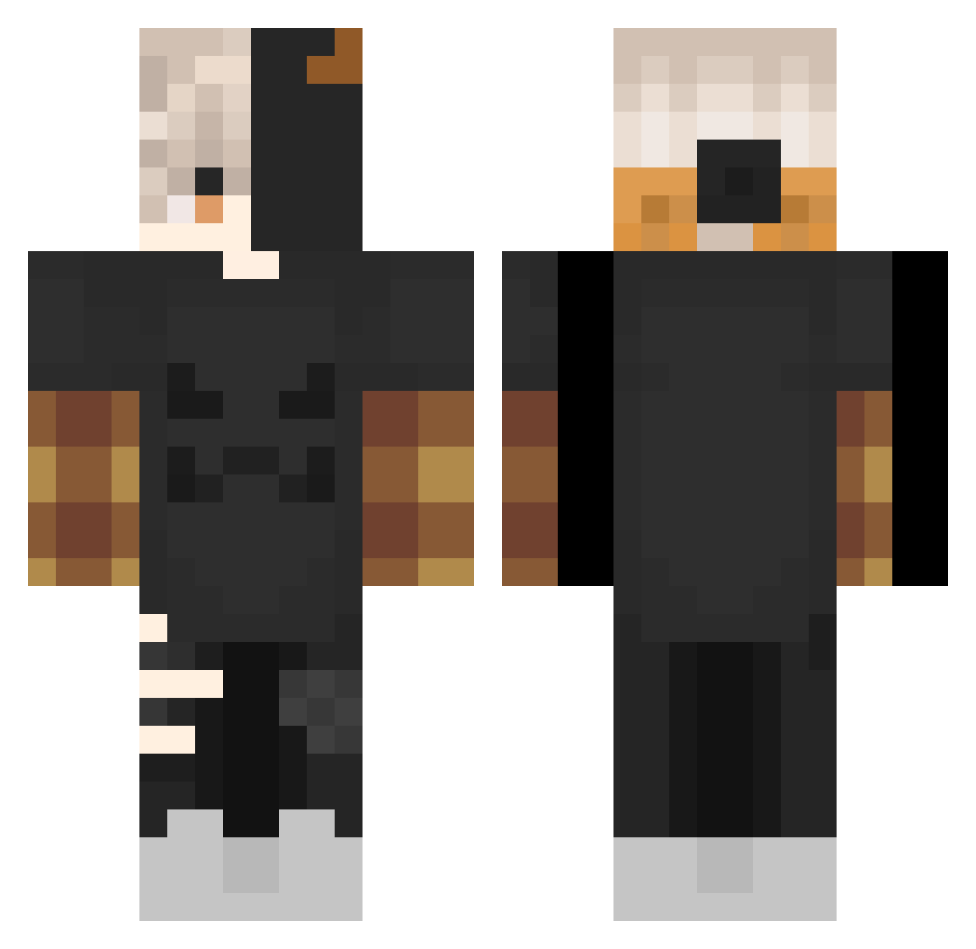 MolexRusher Minecraft skin, front and back view