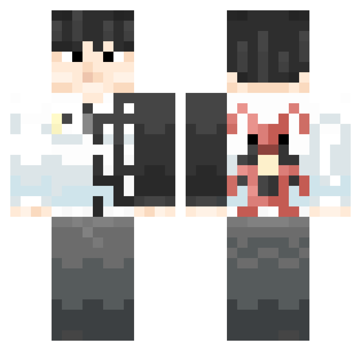 jjeho0402 Minecraft skin, front and back view