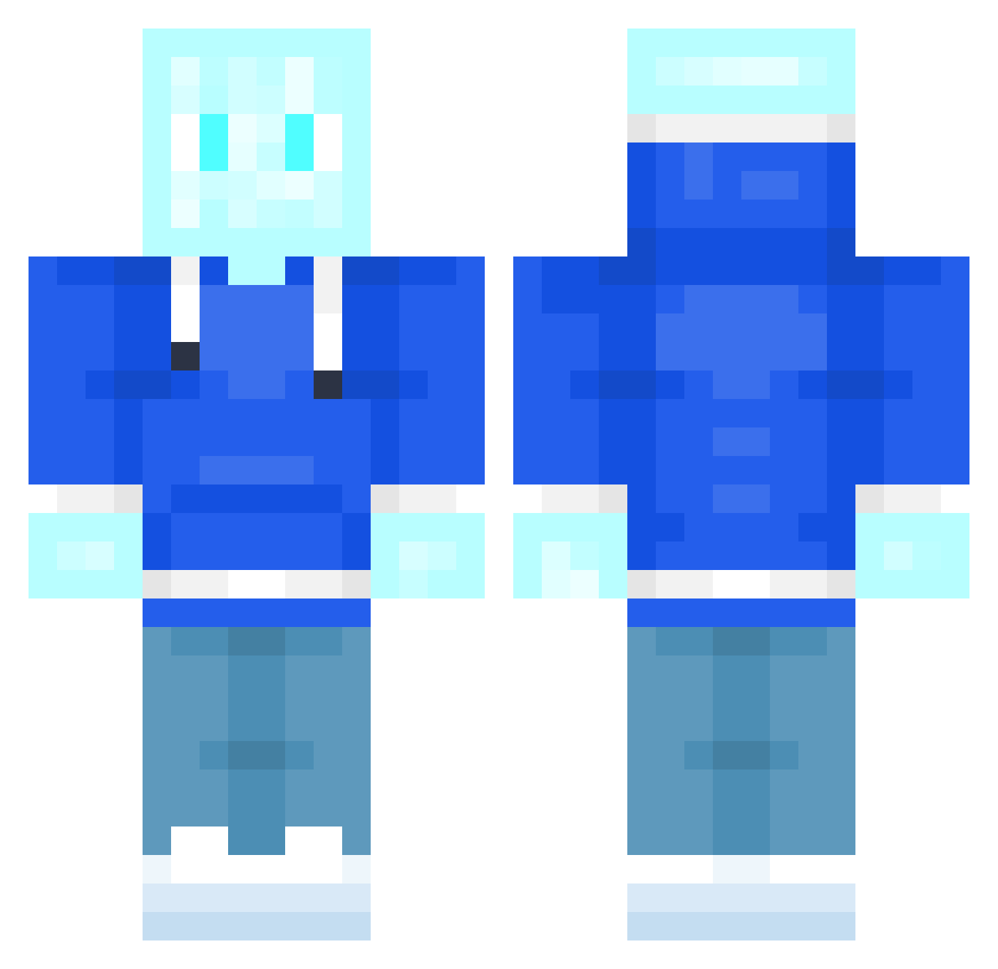 Shadized Minecraft skin, front and back view