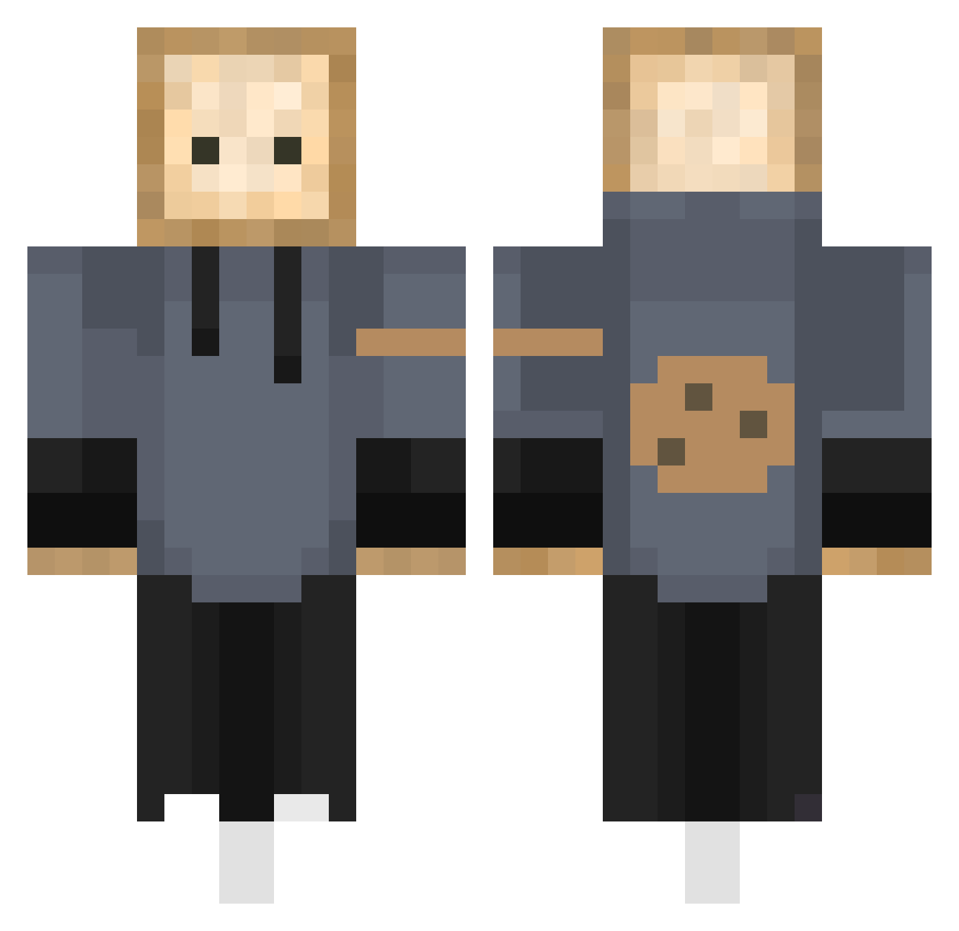 Silverpot_32 Minecraft skin, front and back view
