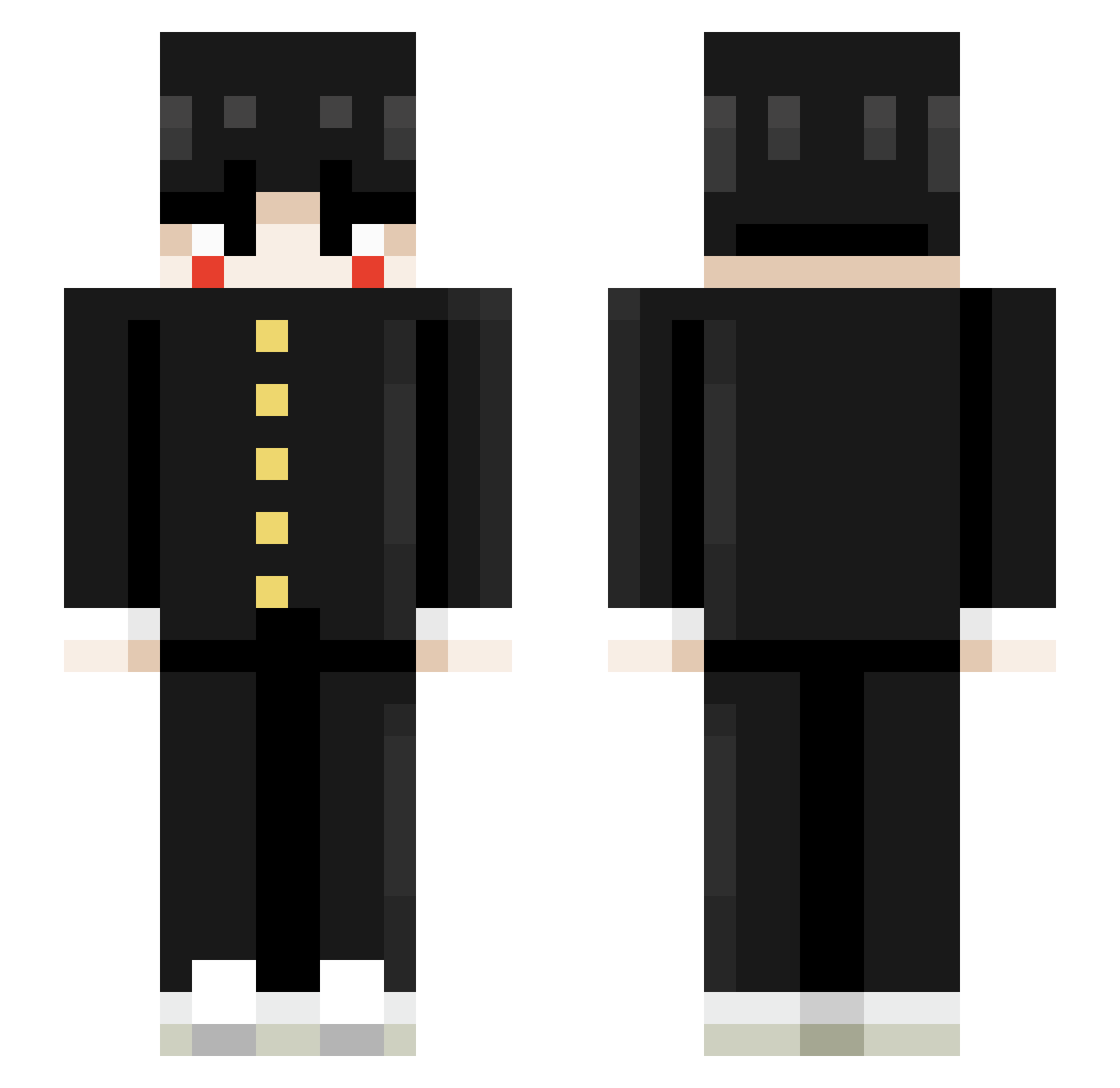 Fletchbert Minecraft skin, front and back view