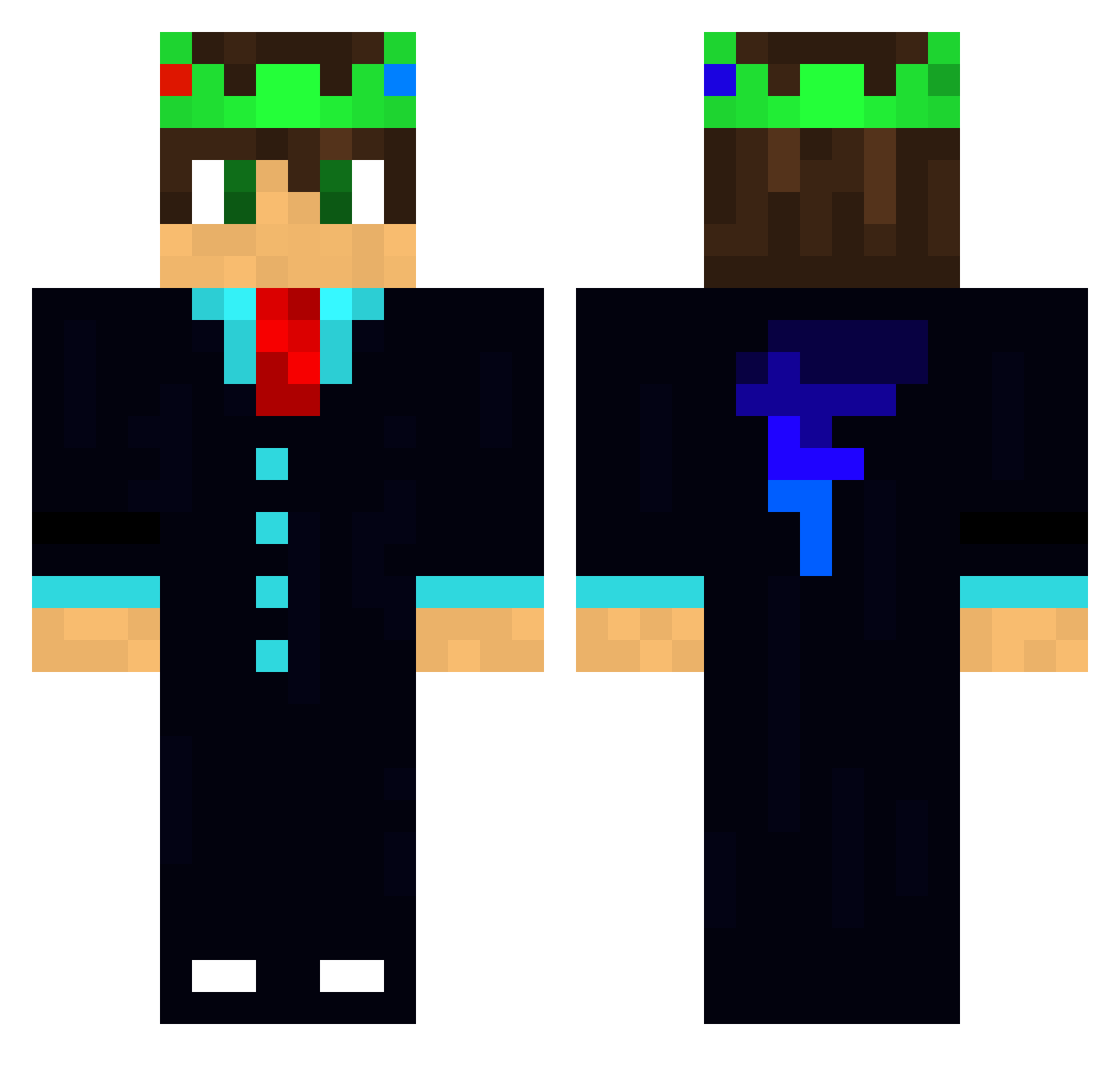 FlexTrap Minecraft skin, front and back view