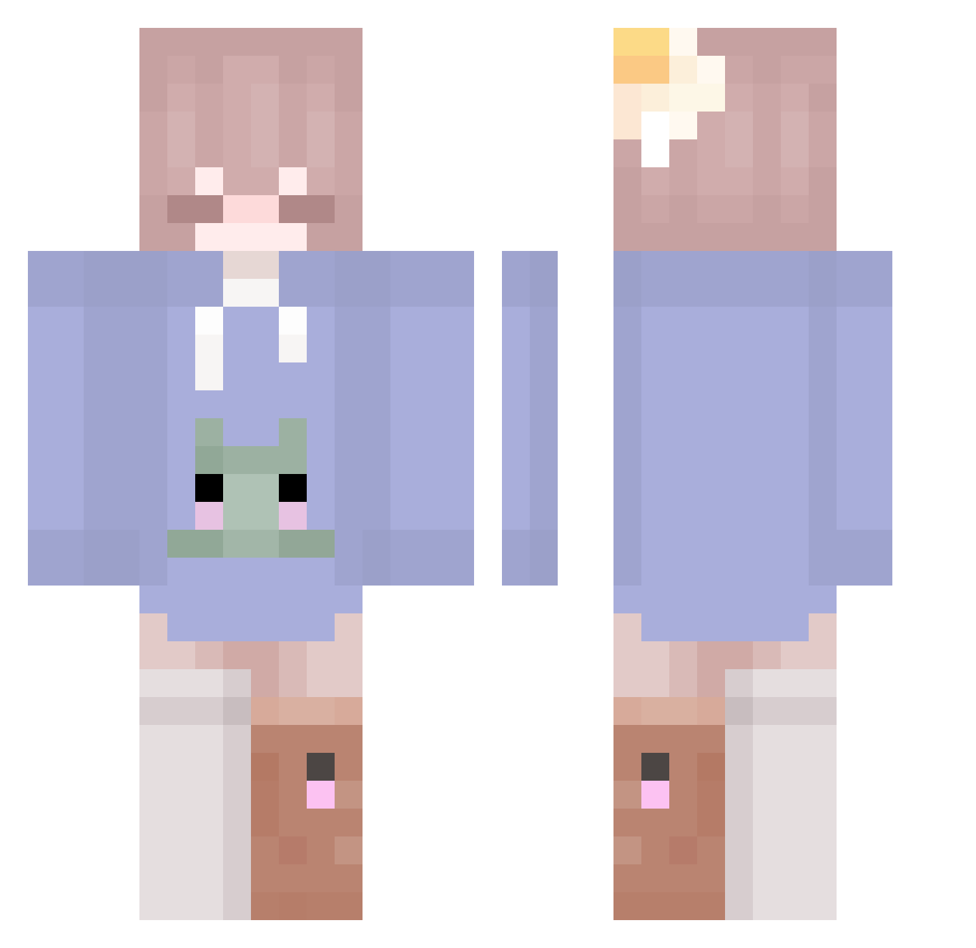 Jori300 Minecraft skin, front and back view