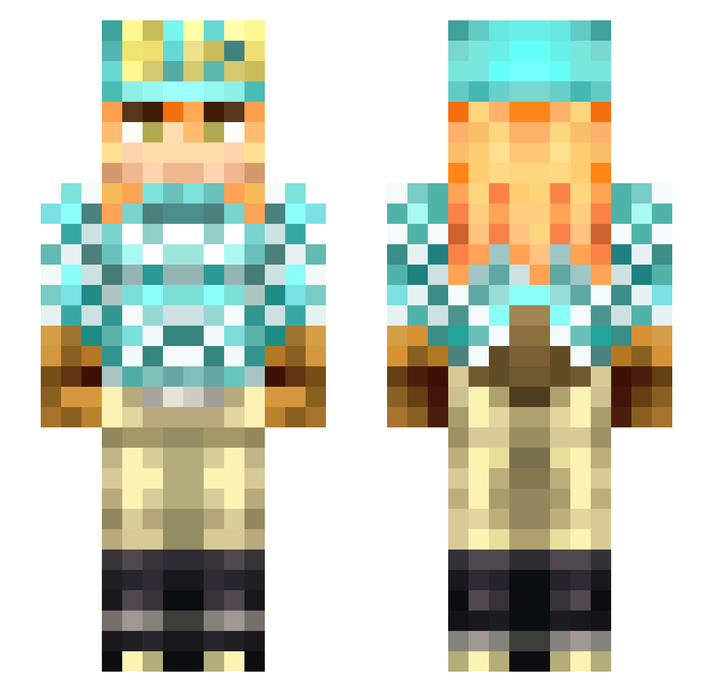 nathnz Minecraft skin, front and back view