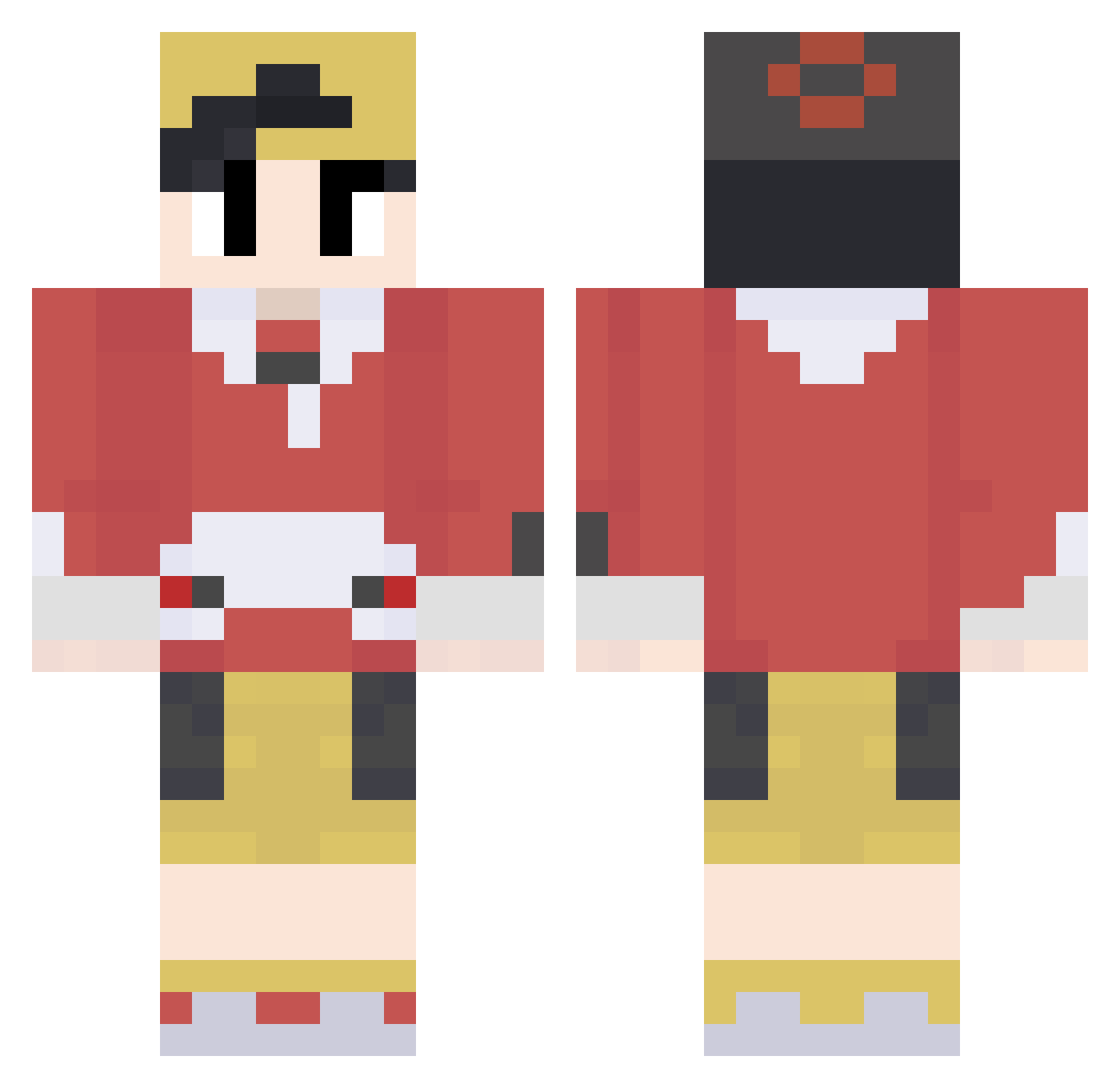 Zaoktha Minecraft skin, front and back view