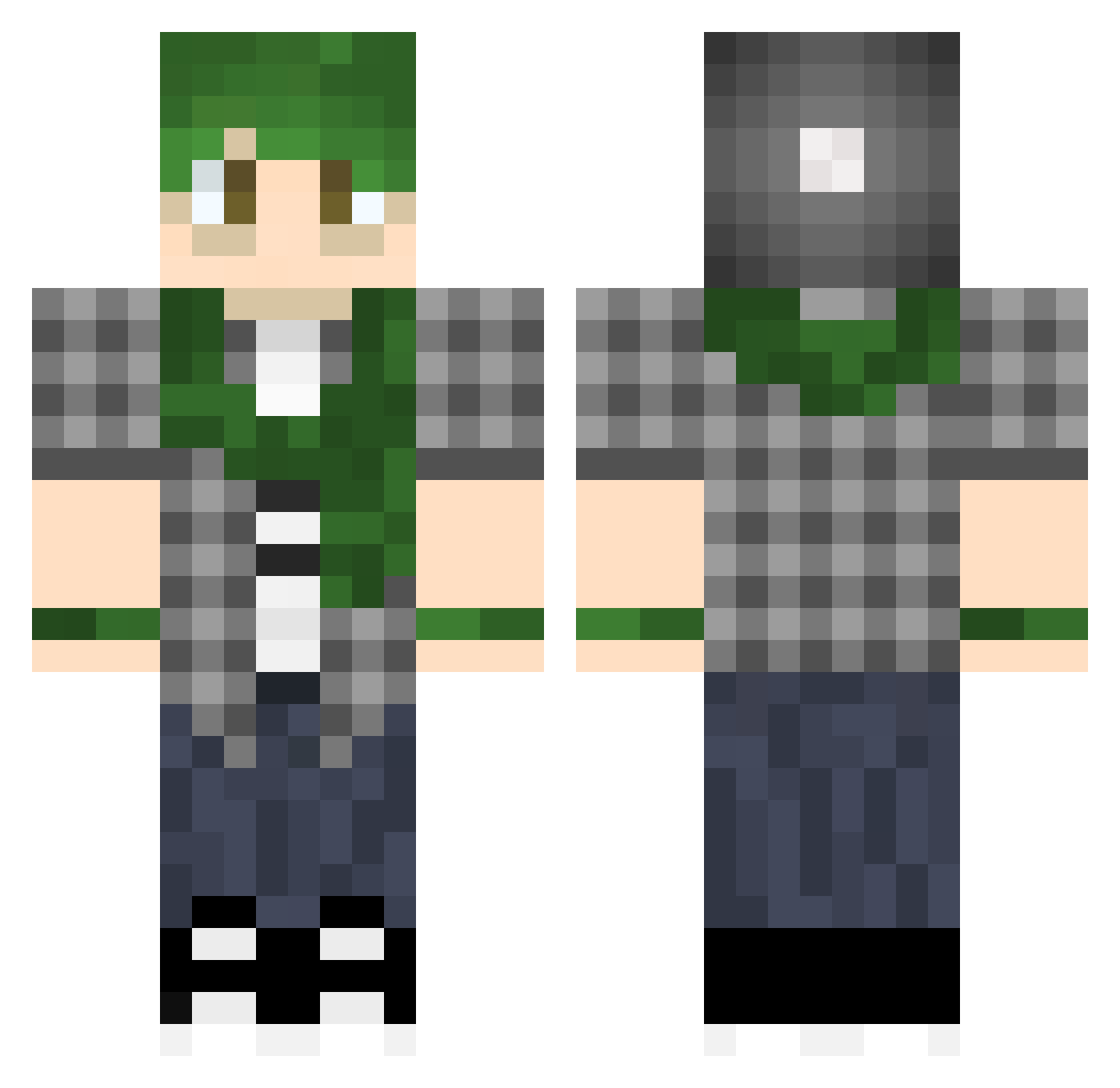 RZToast Minecraft skin, front and back view
