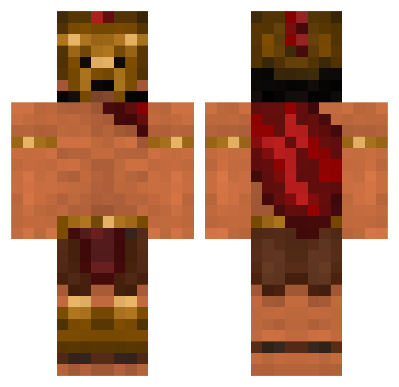 Flostar34 Minecraft skin, front and back view