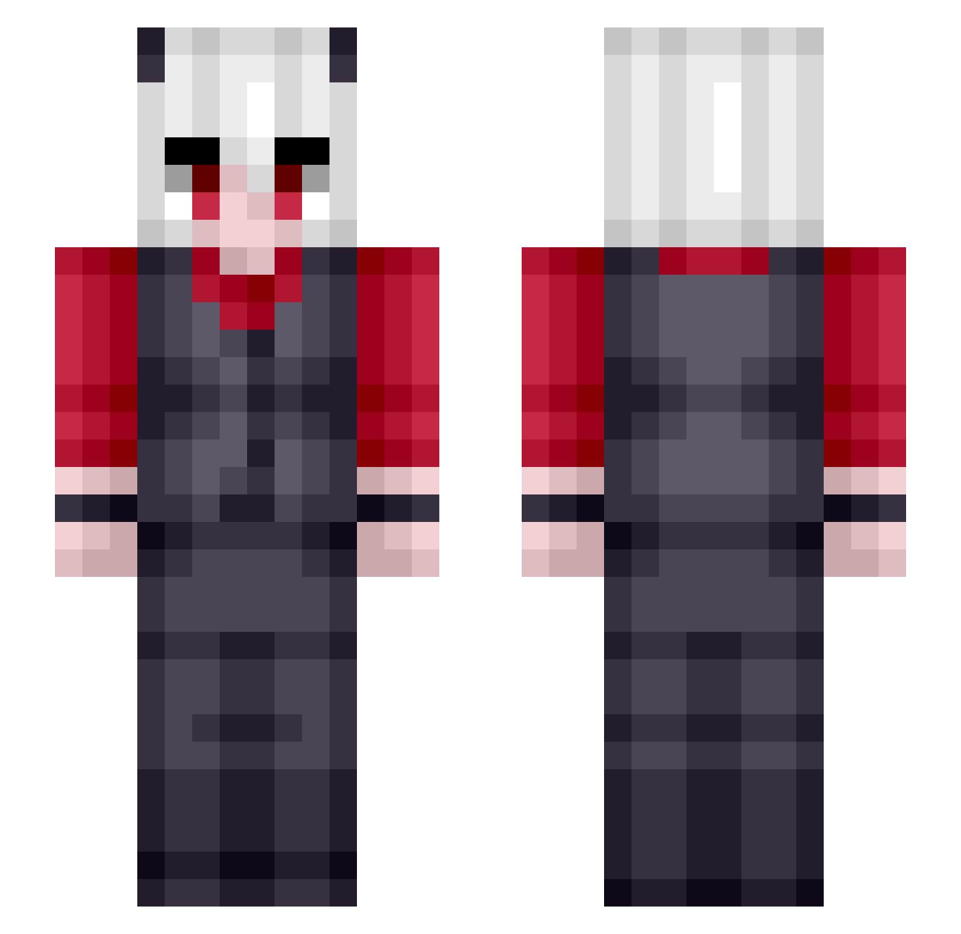 MajinAbsolTV Minecraft skin, front and back view