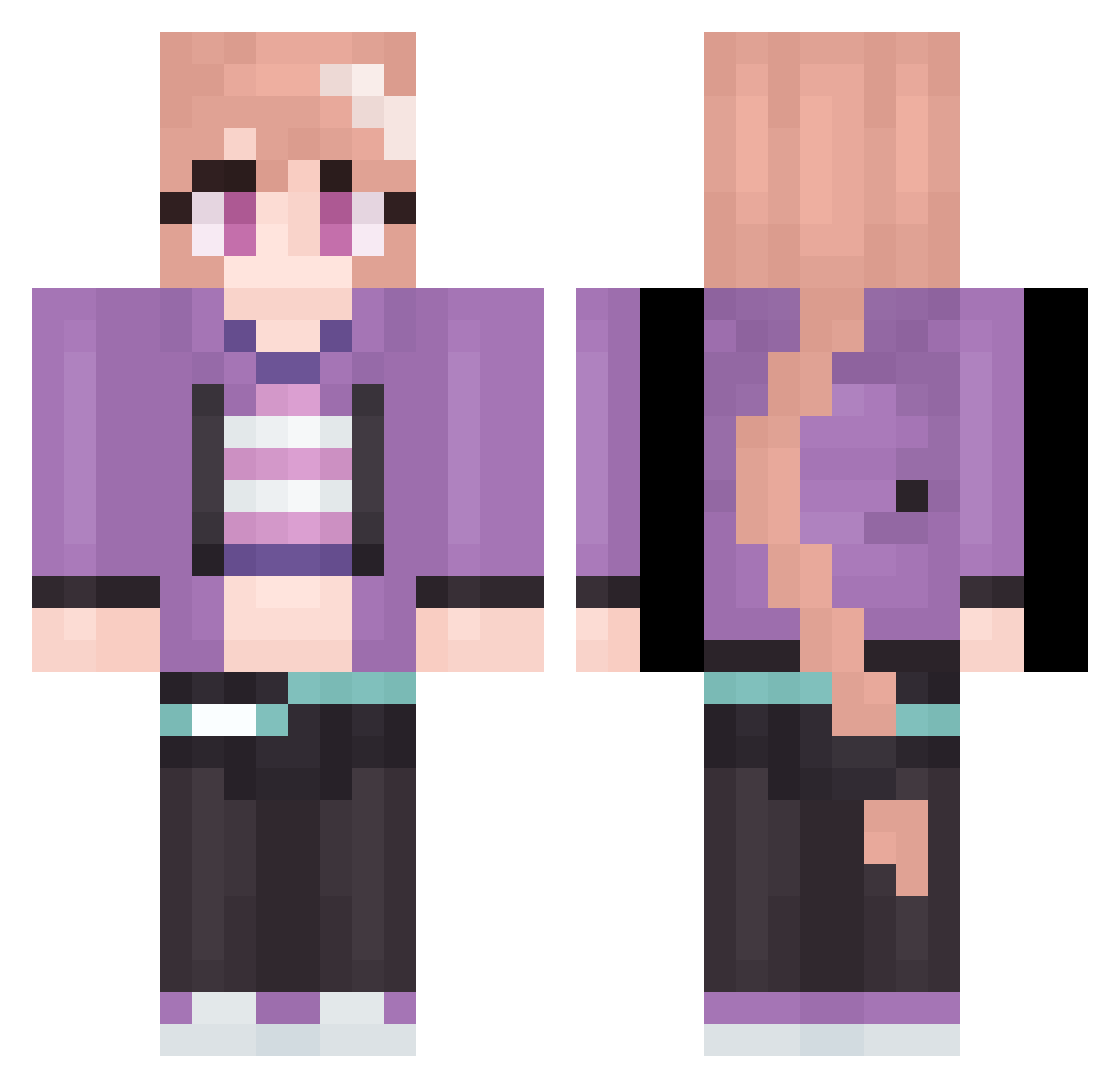 Bourrasque Minecraft skin, front and back view