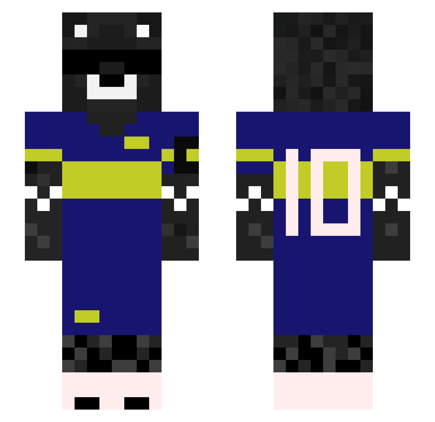 Ramicrack777 Minecraft skin, front and back view