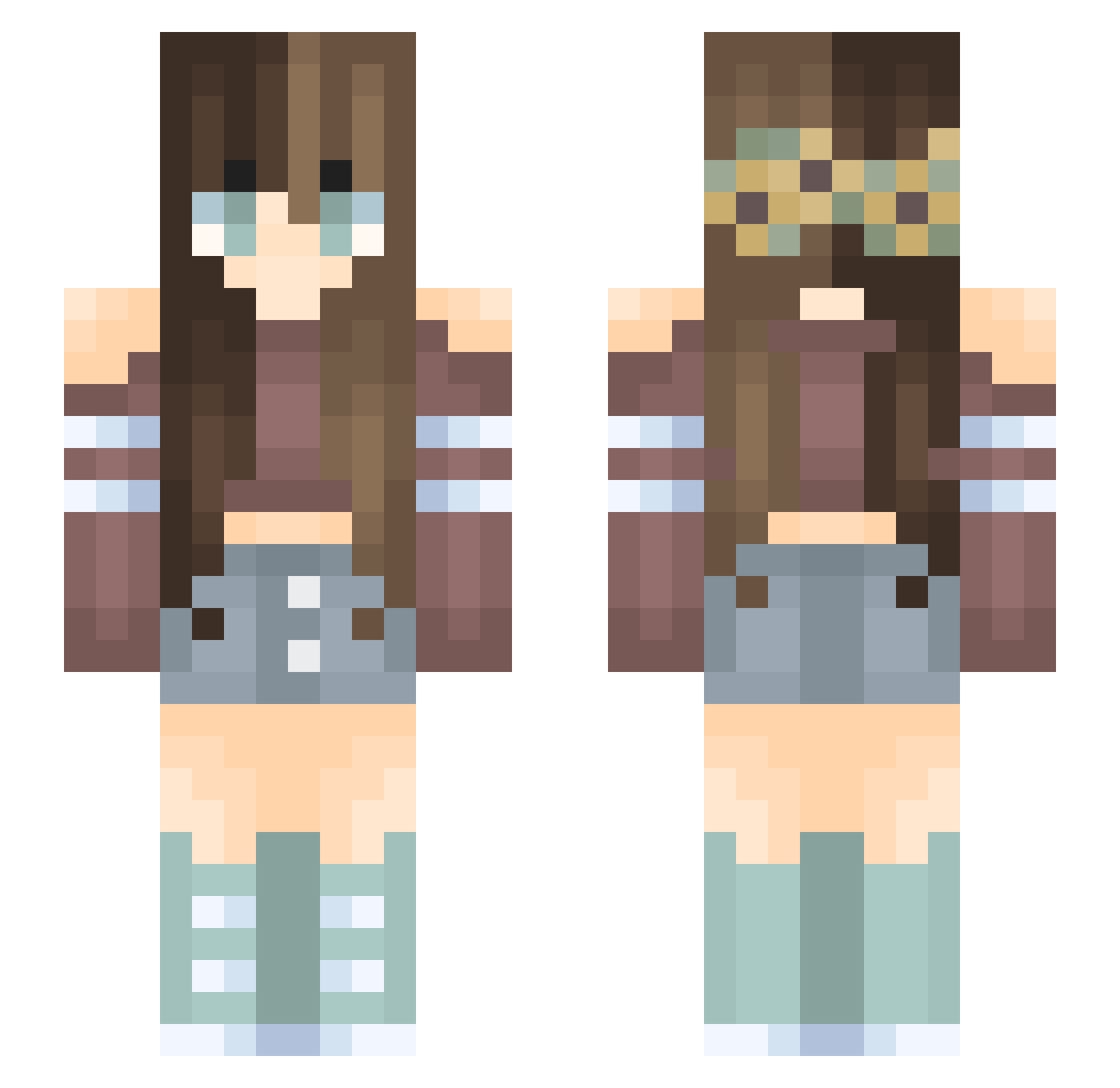 Endangers Minecraft skin, front and back view