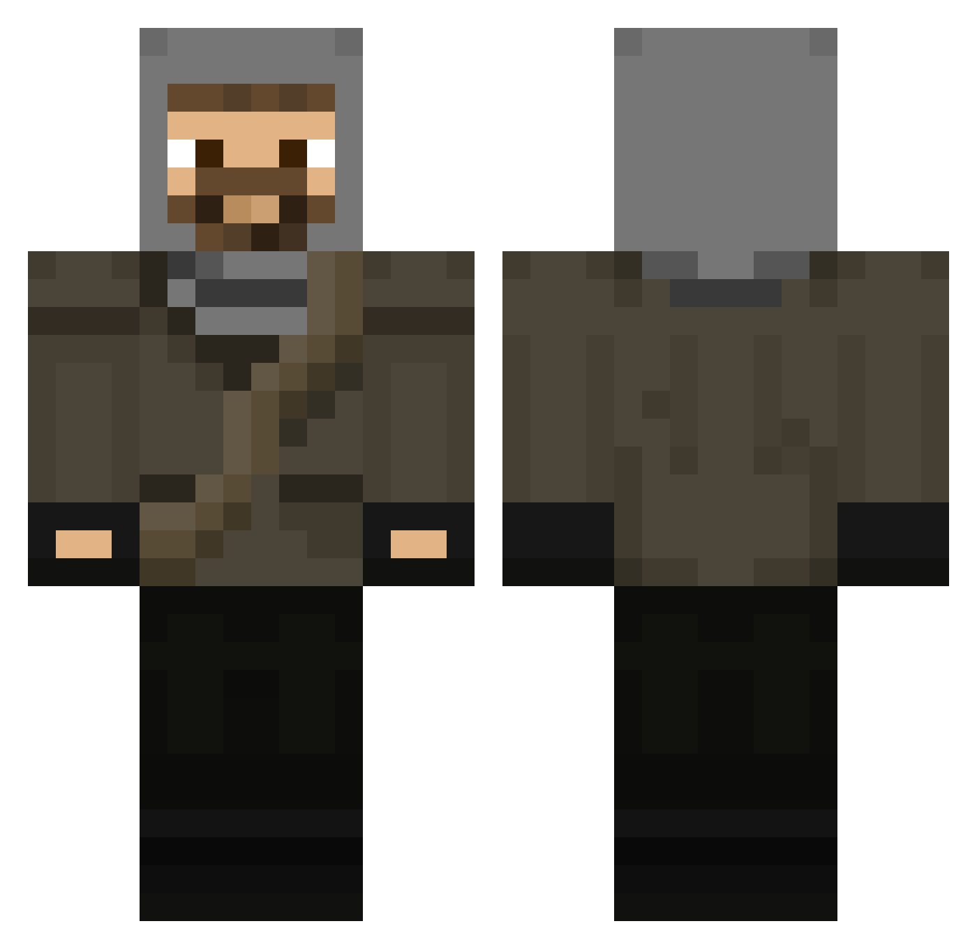 hyle Minecraft skin, front and back view