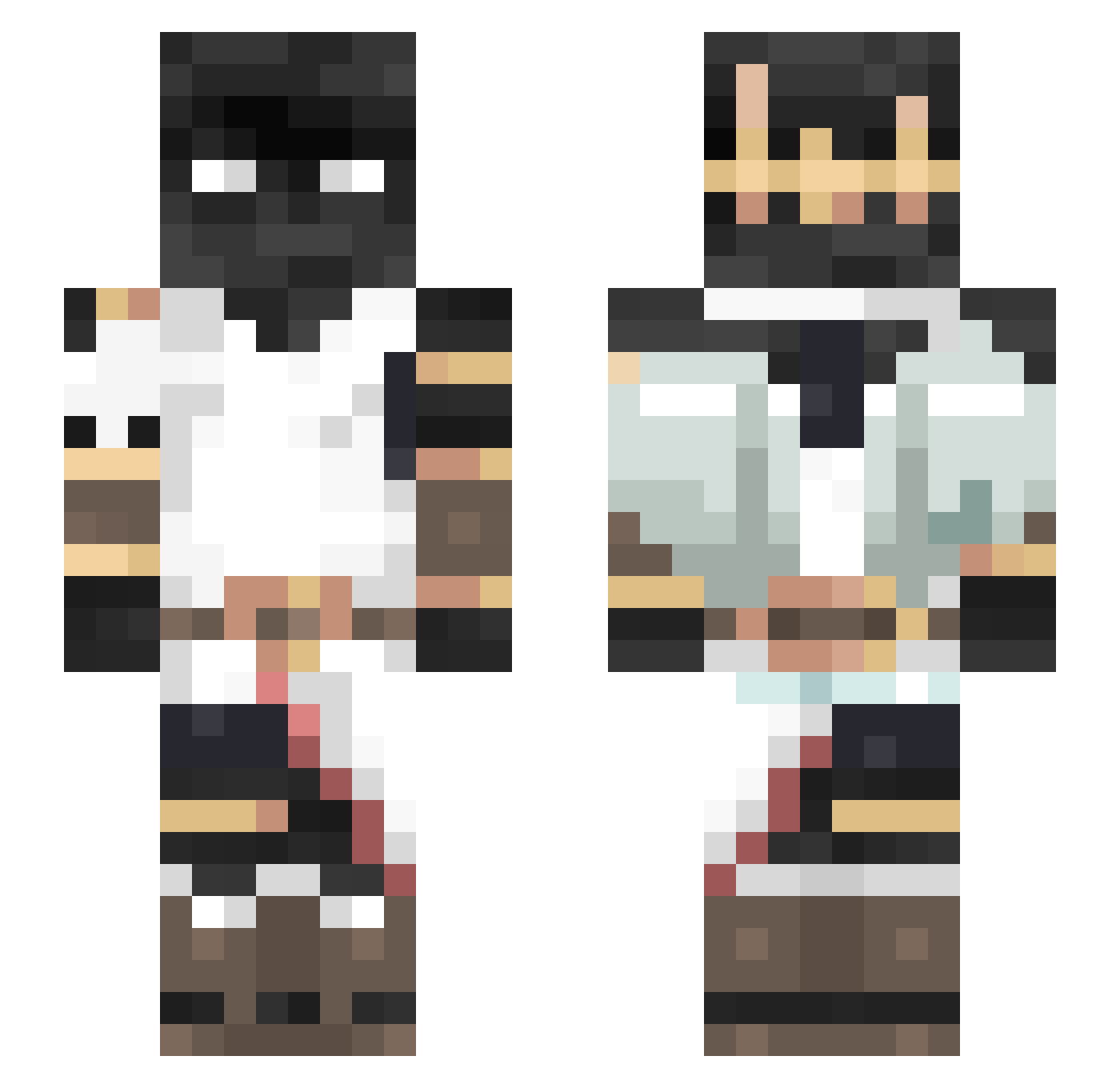 CardPaladin Minecraft skin, front and back view