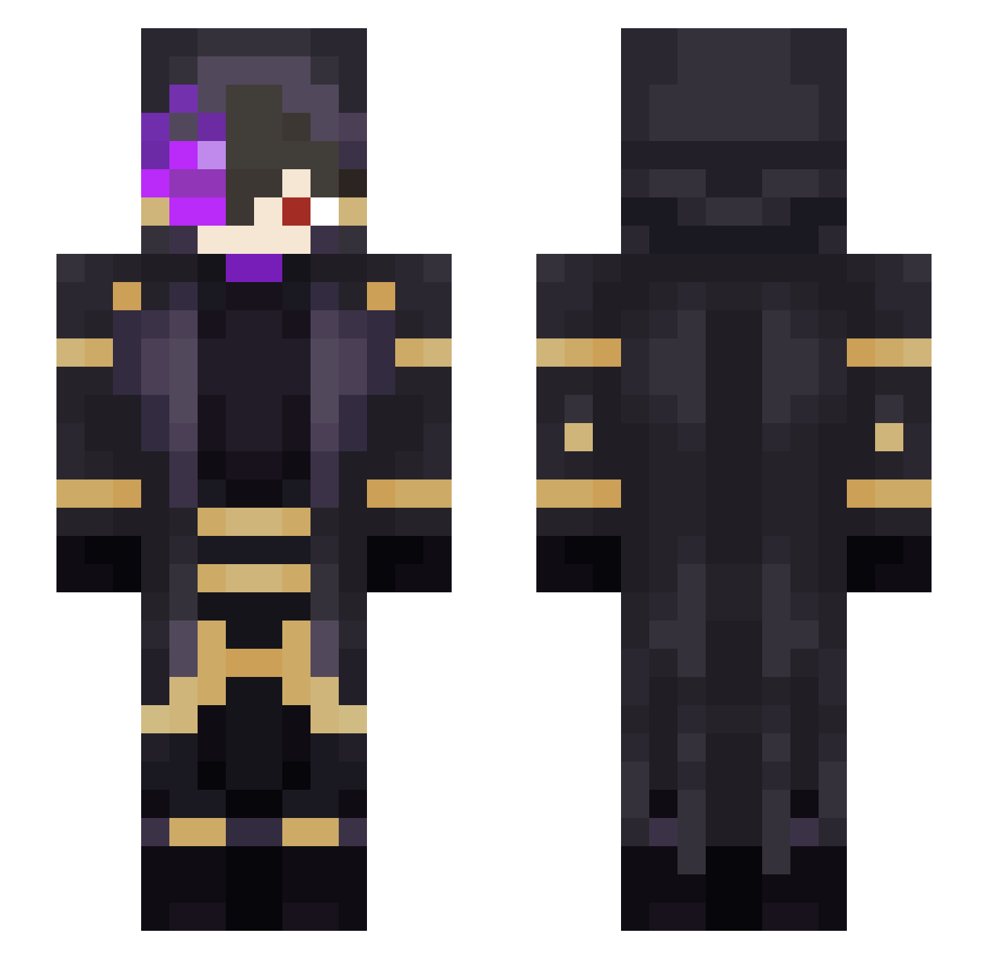 Jacobblue8 Minecraft skin, front and back view