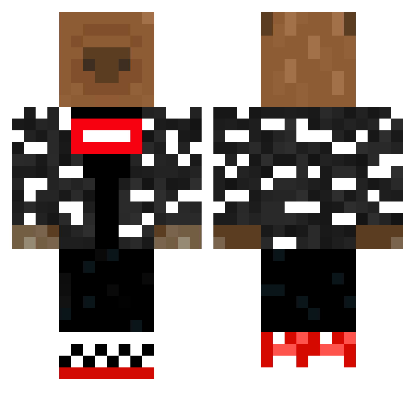 Redrock0507 Minecraft skin, front and back view