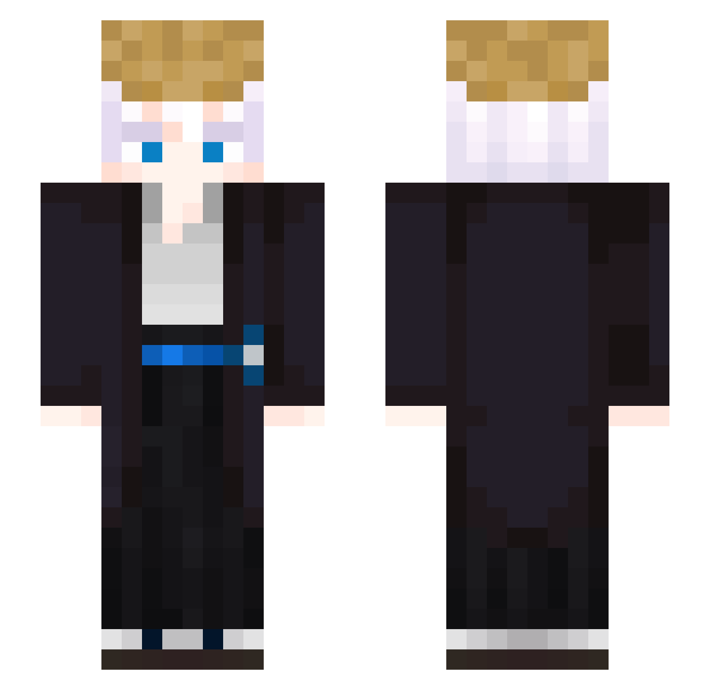 tetraodont Minecraft skin, front and back view