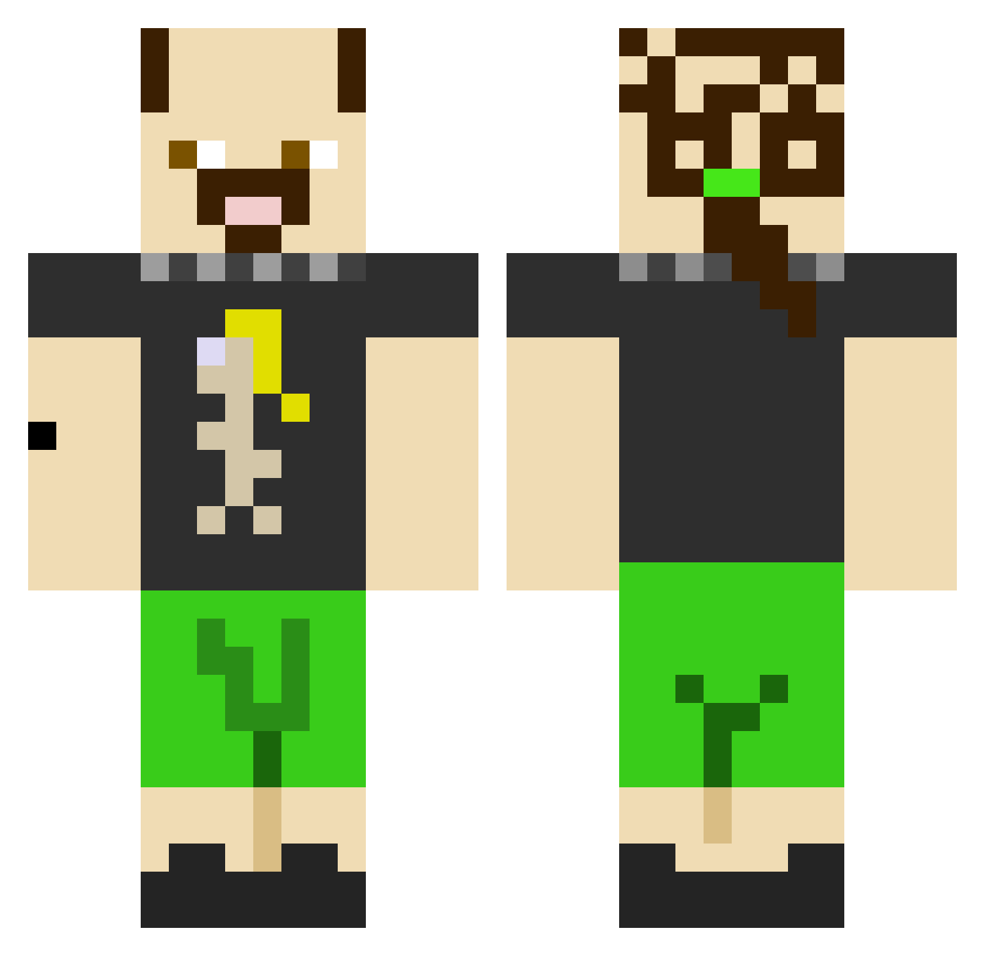 GrammyWammy Minecraft skin, front and back view