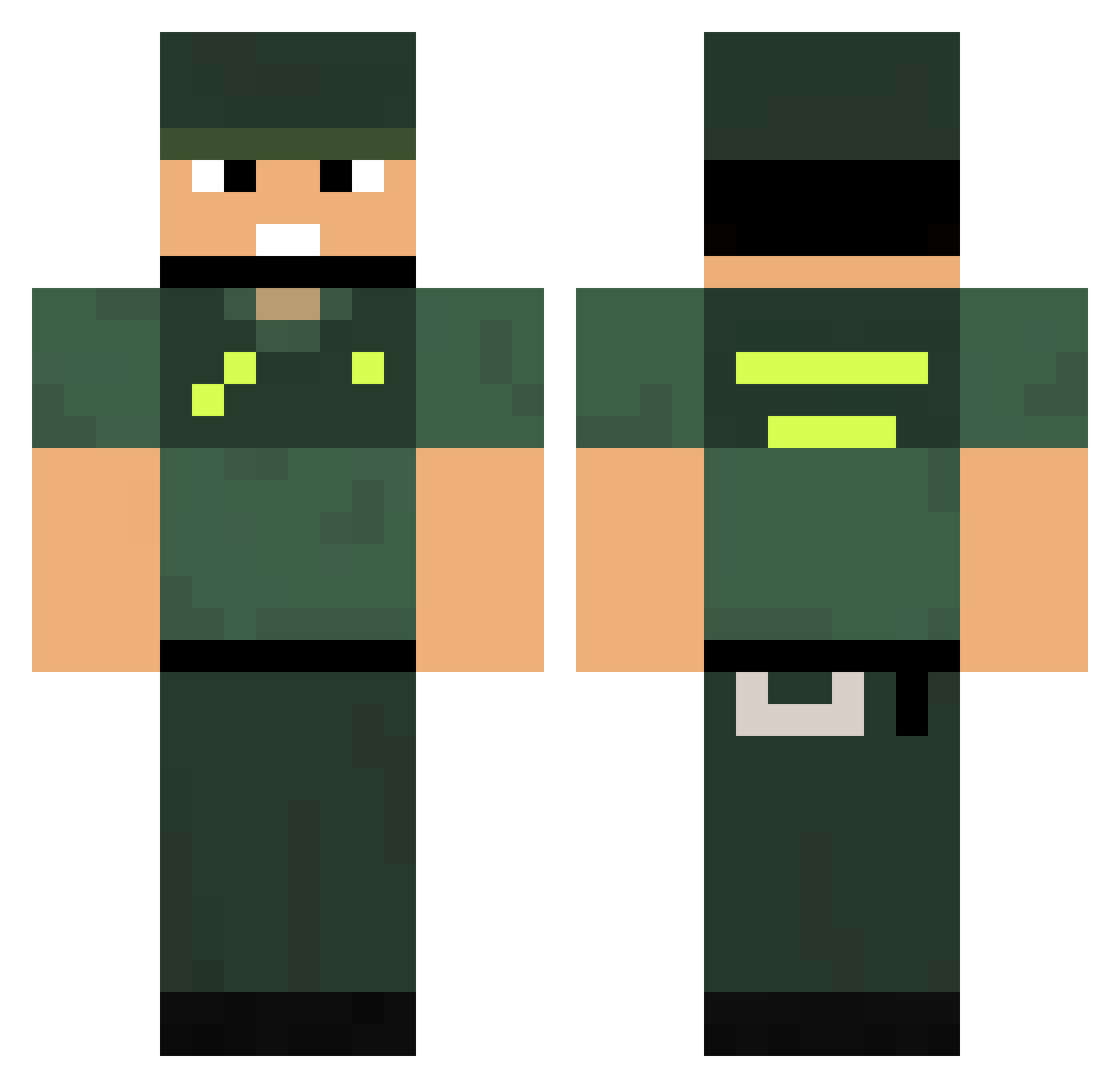 AleraysRen Minecraft skin, front and back view