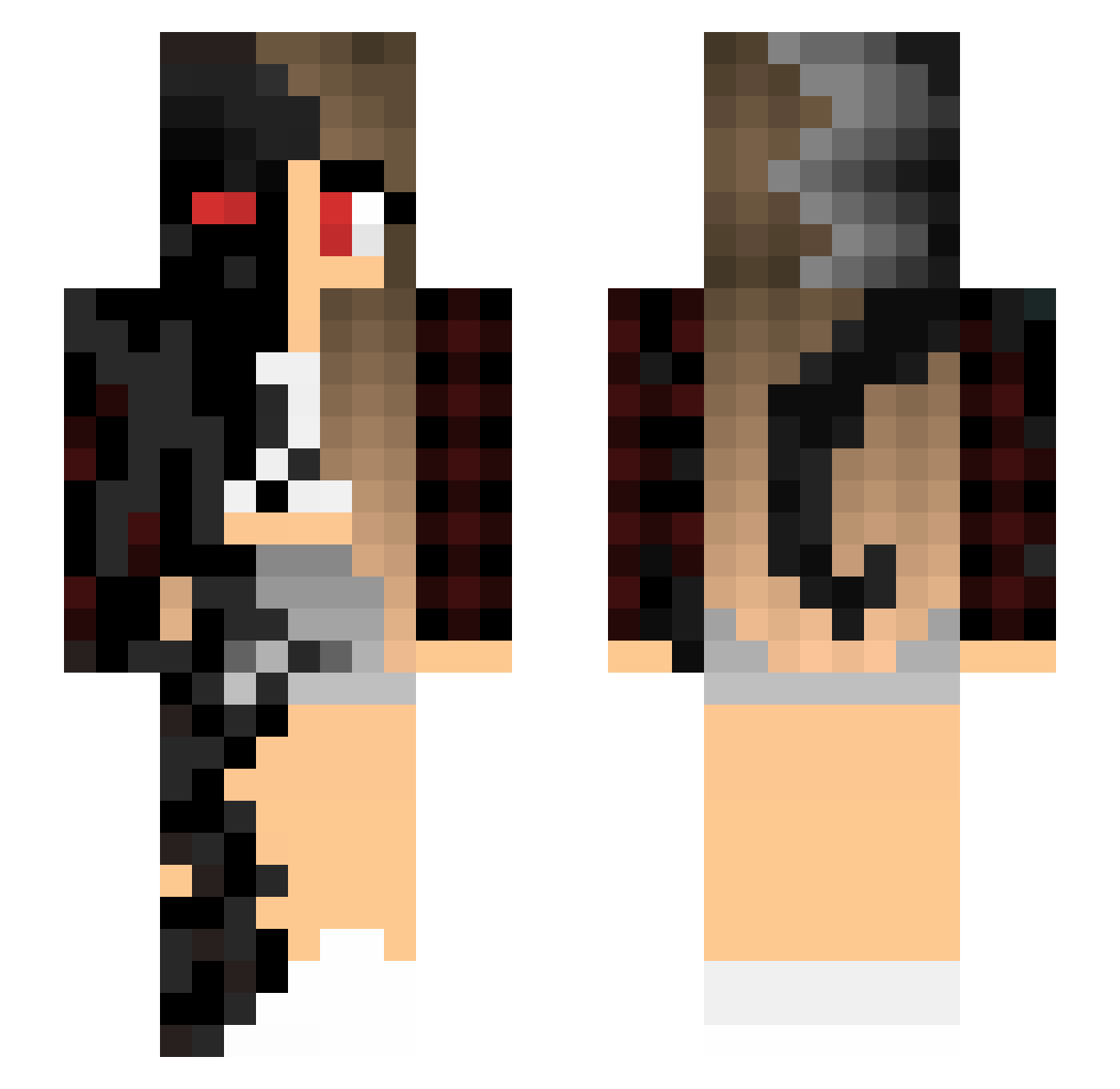 Ruens Minecraft skin, front and back view