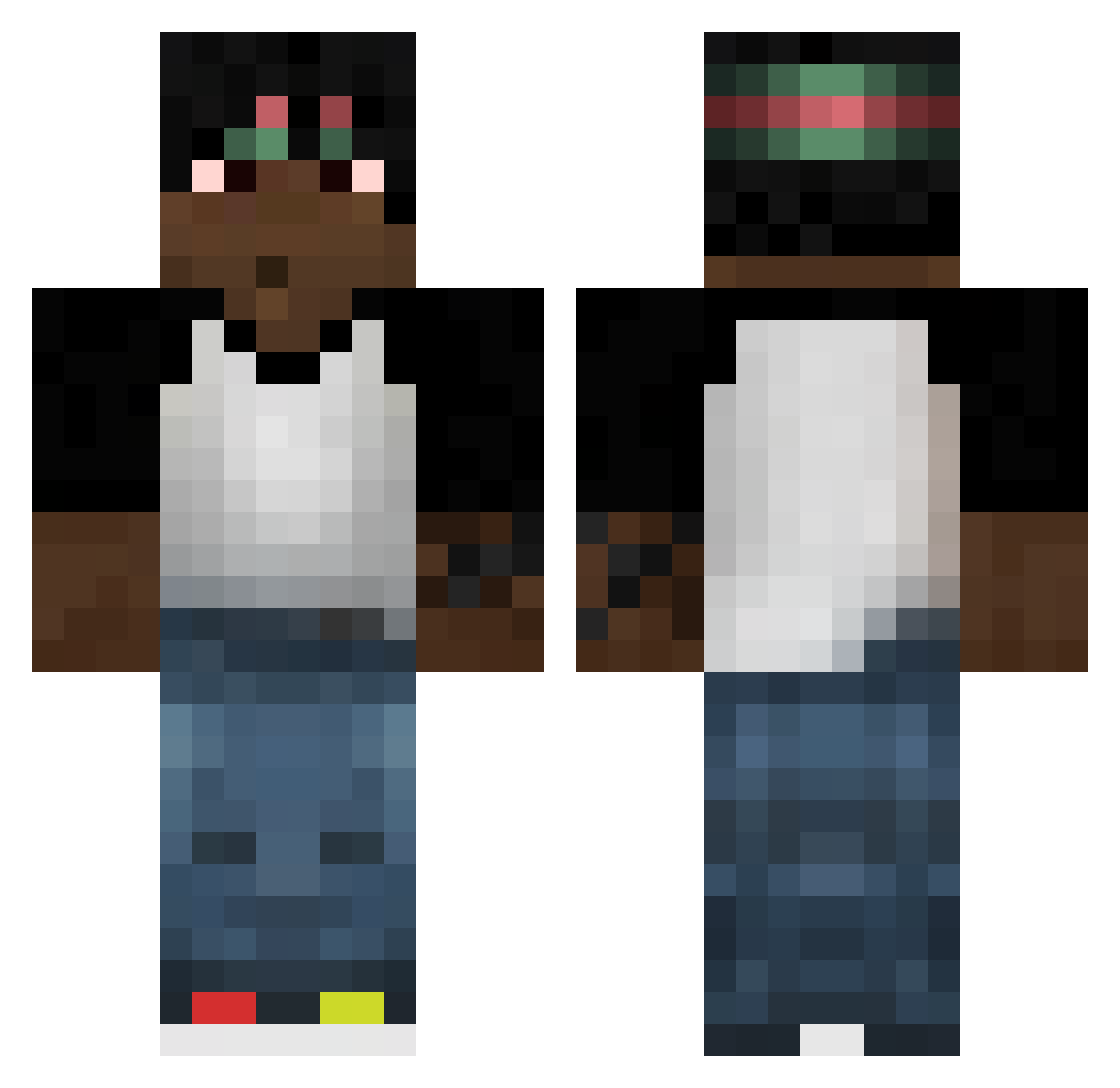 kniveslatia Minecraft skin, front and back view
