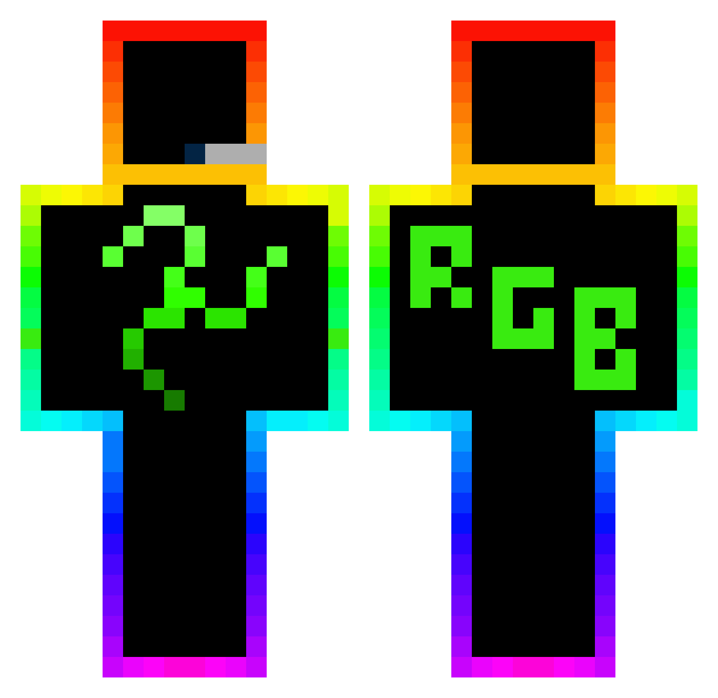 RazerAztec97 Minecraft skin, front and back view
