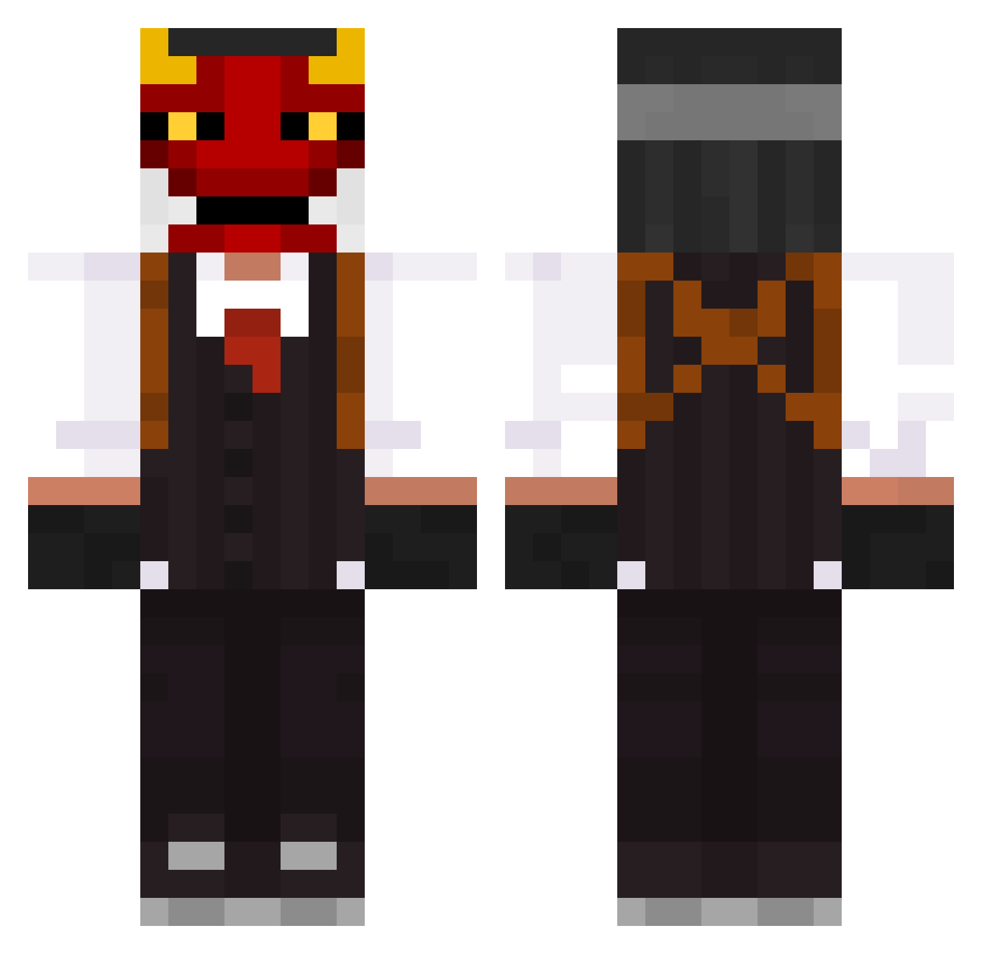 0swyn Minecraft skin, front and back view