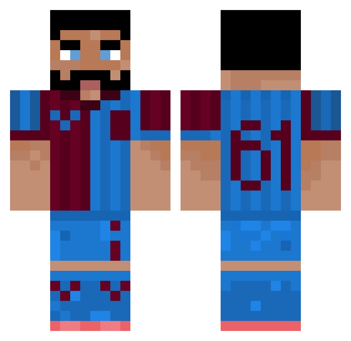 SpriteLike Minecraft skin, front and back view