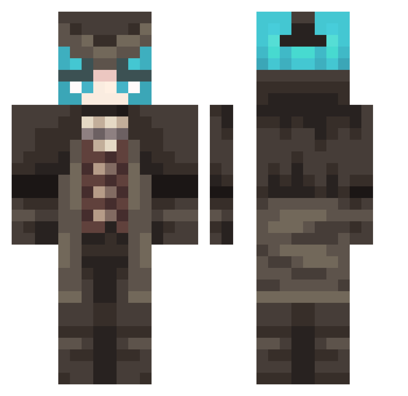 CC_V_Silk Minecraft skin, front and back view