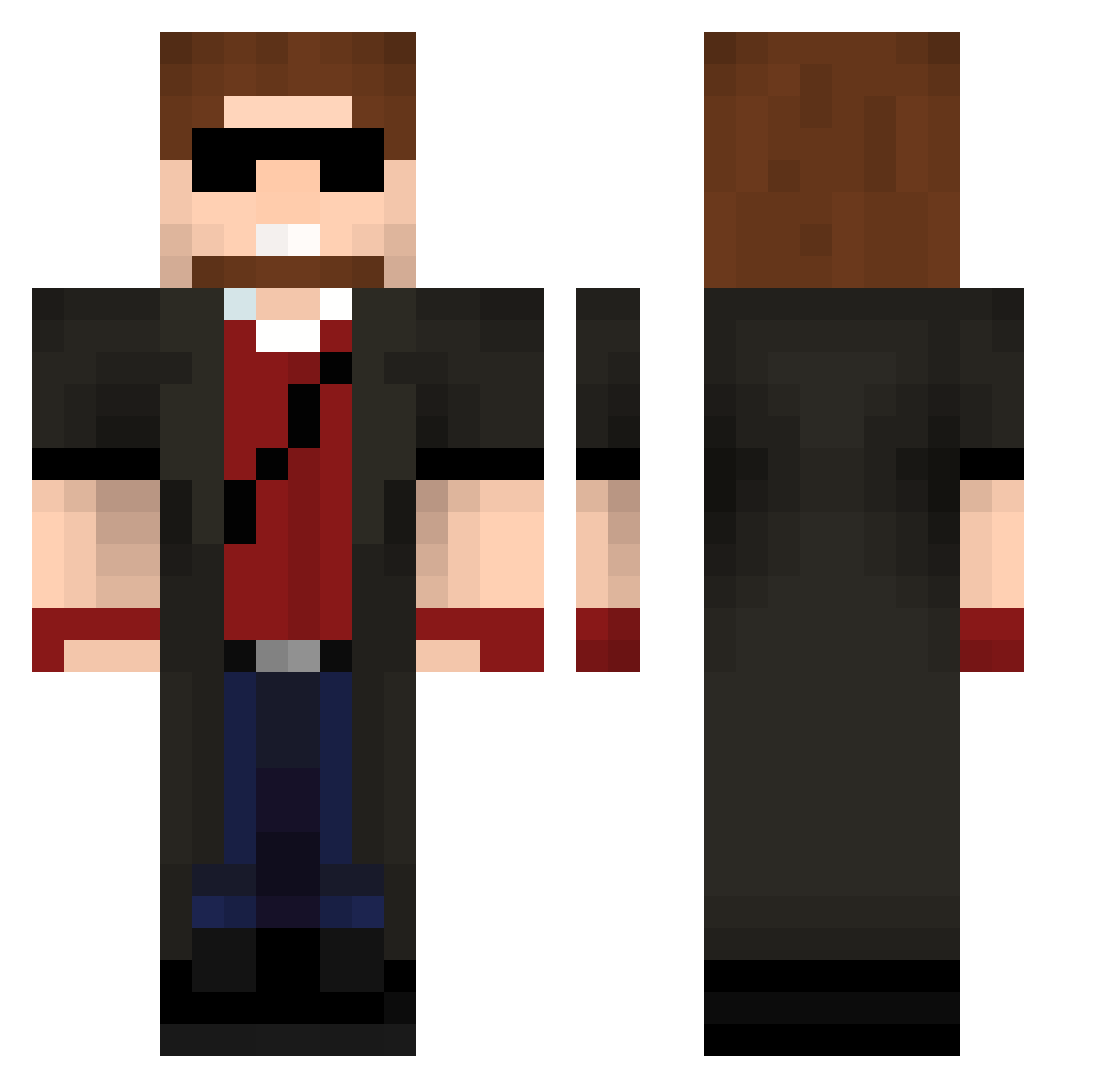 MrGuy1221 Minecraft skin, front and back view