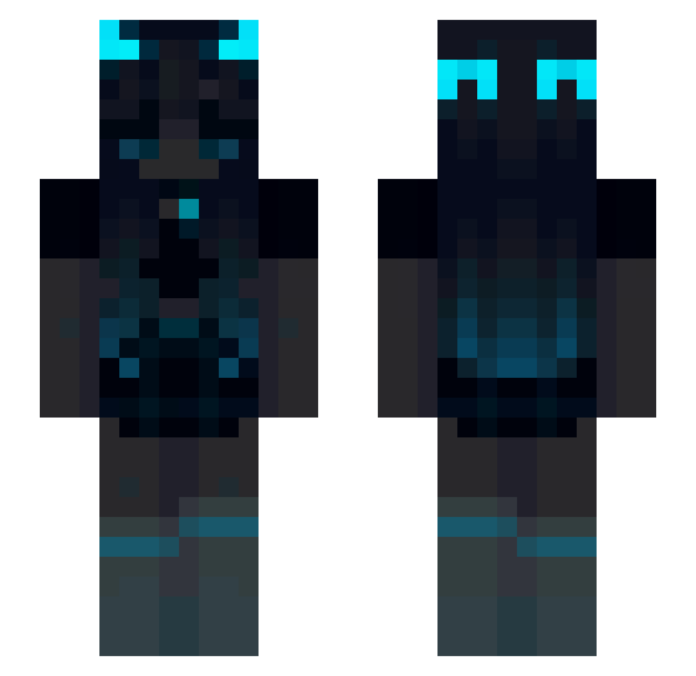 Vxpe_trxsh Minecraft skin, front and back view