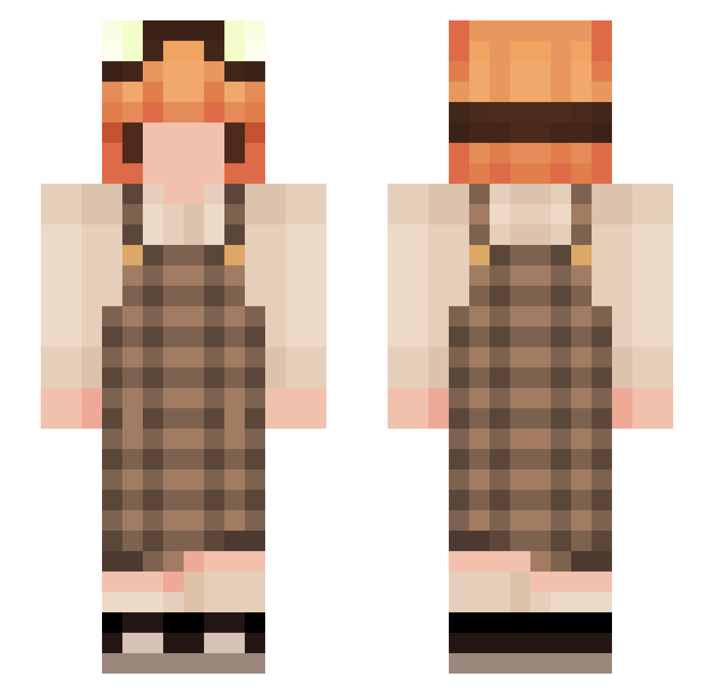 Sanduiche Minecraft skin, front and back view