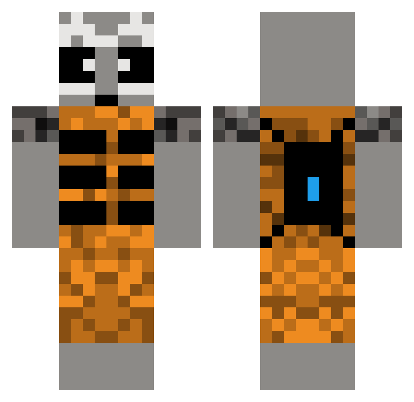 BananaBill1 Minecraft skin, front and back view