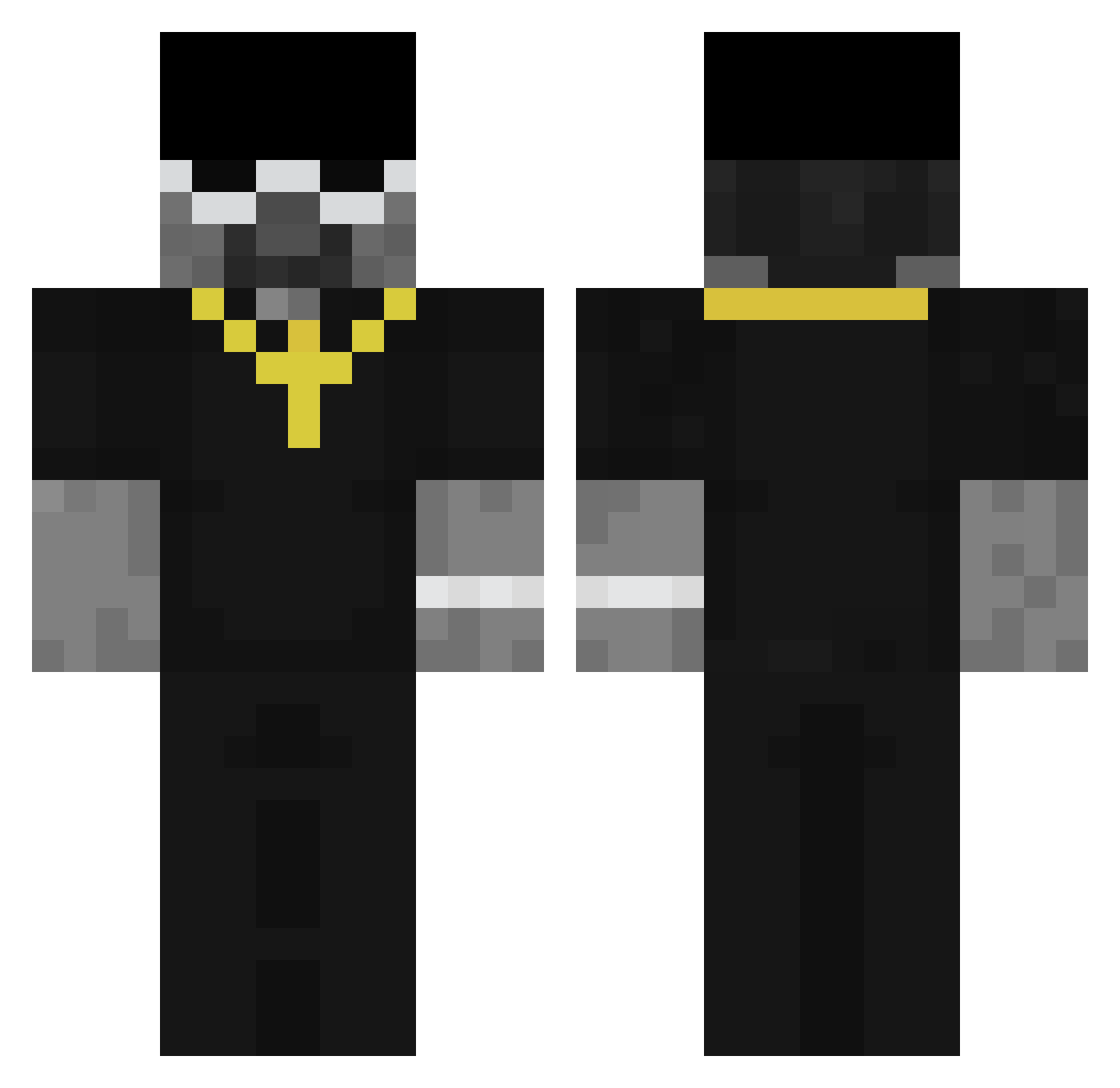 Nsby Minecraft skin, front and back view