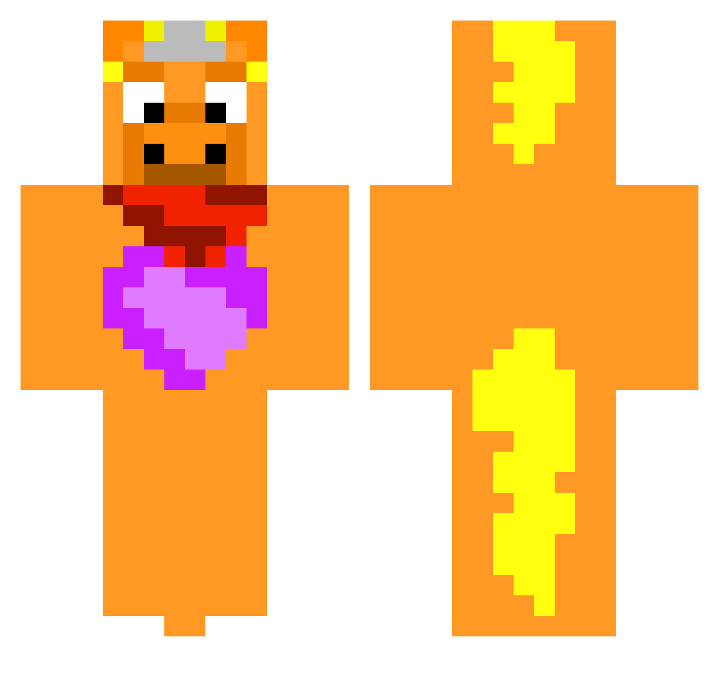Zilence1 Minecraft skin, front and back view