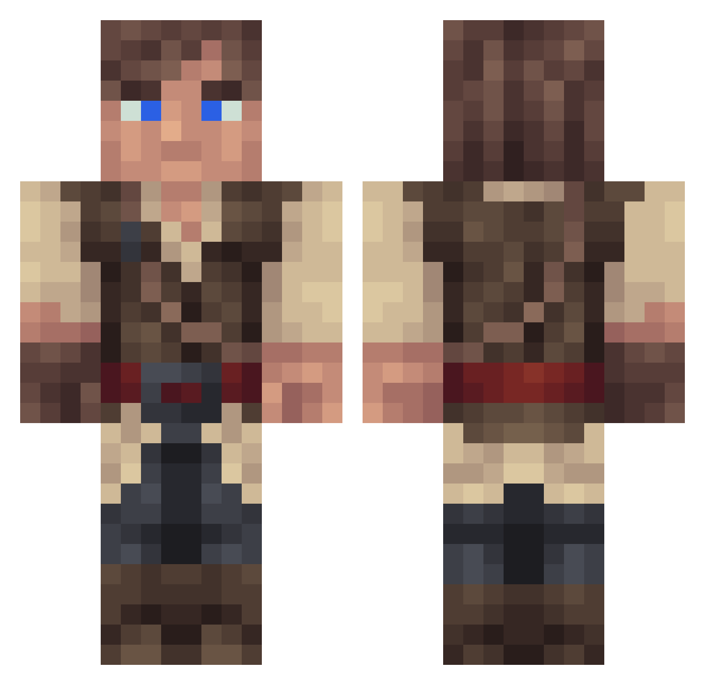 Dothmar Minecraft skin, front and back view