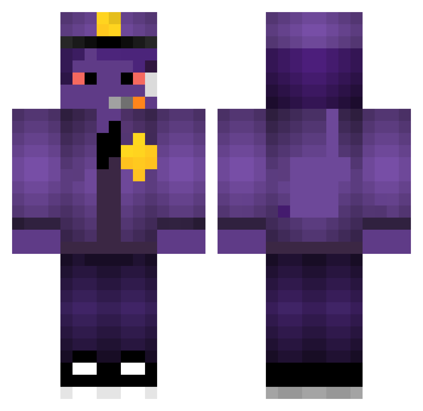 Ch2o_ Minecraft skin, front and back view