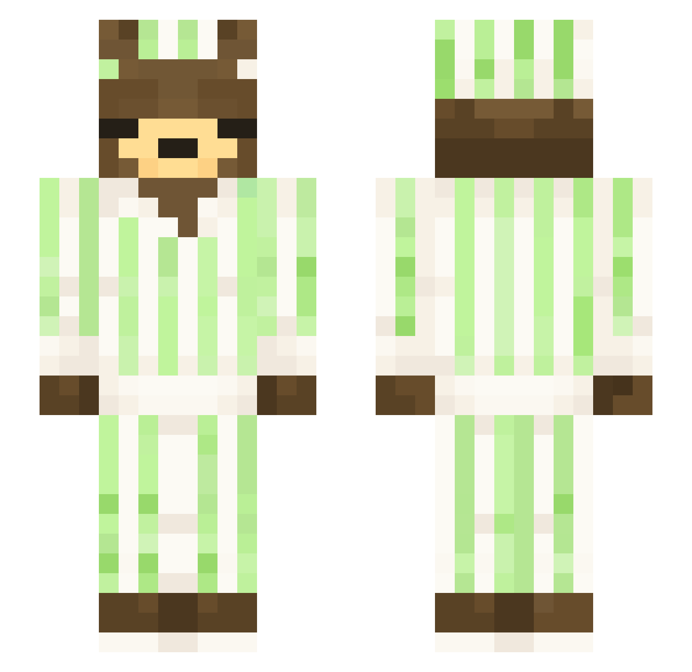 Slepez Minecraft skin, front and back view