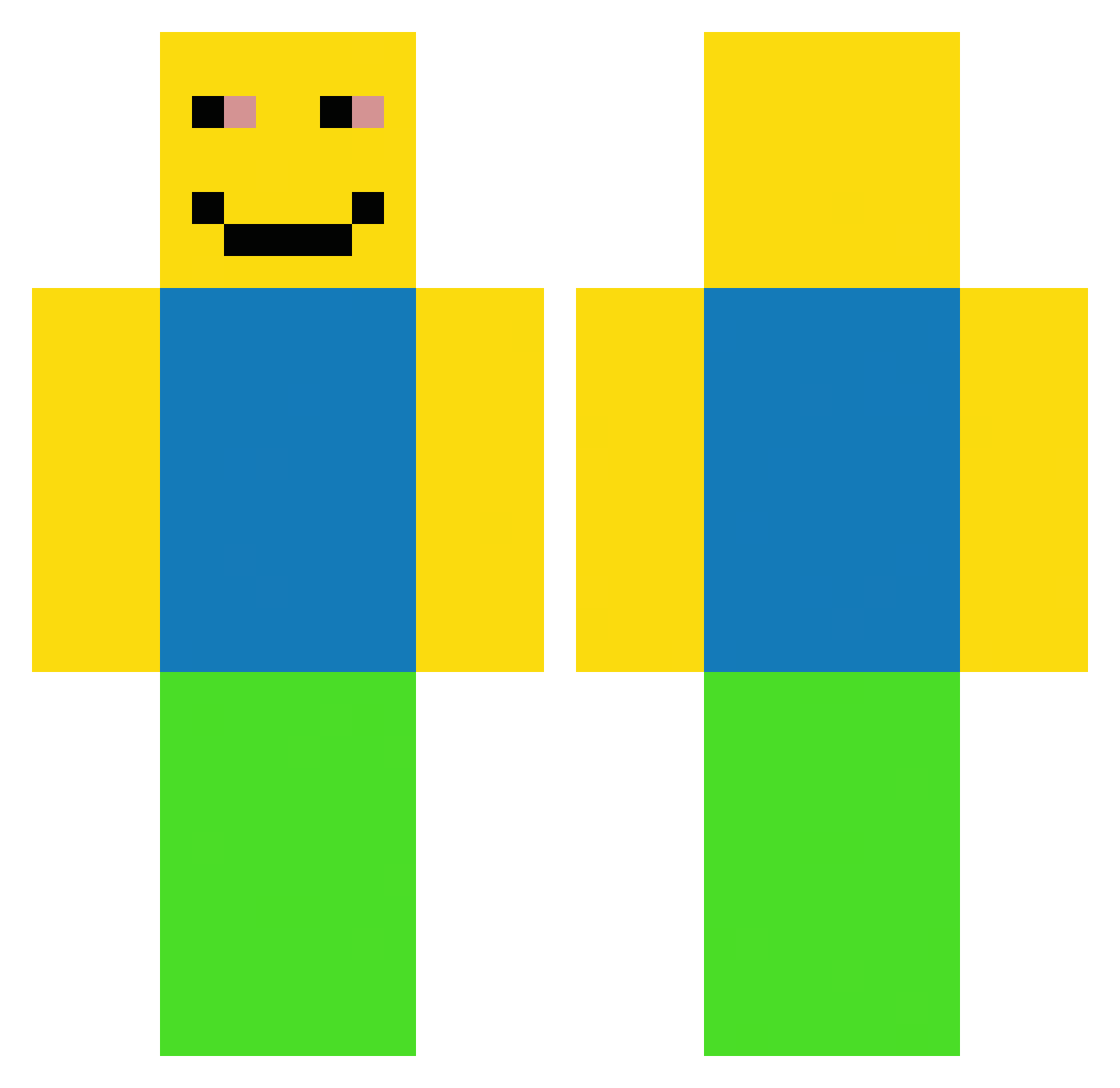 shidbot420 Minecraft skin, front and back view