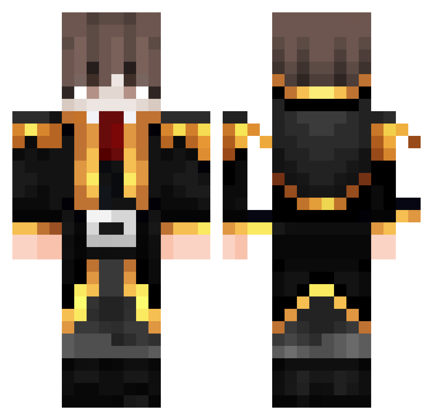 TeiranarKos Minecraft skin, front and back view