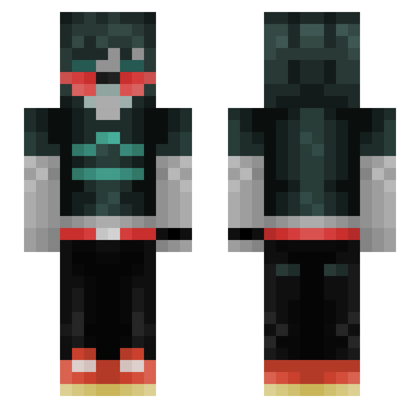 acrimoniousJ Minecraft skin, front and back view