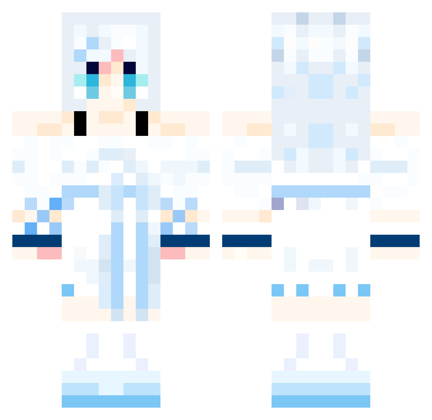JOJO02030202 Minecraft skin, front and back view