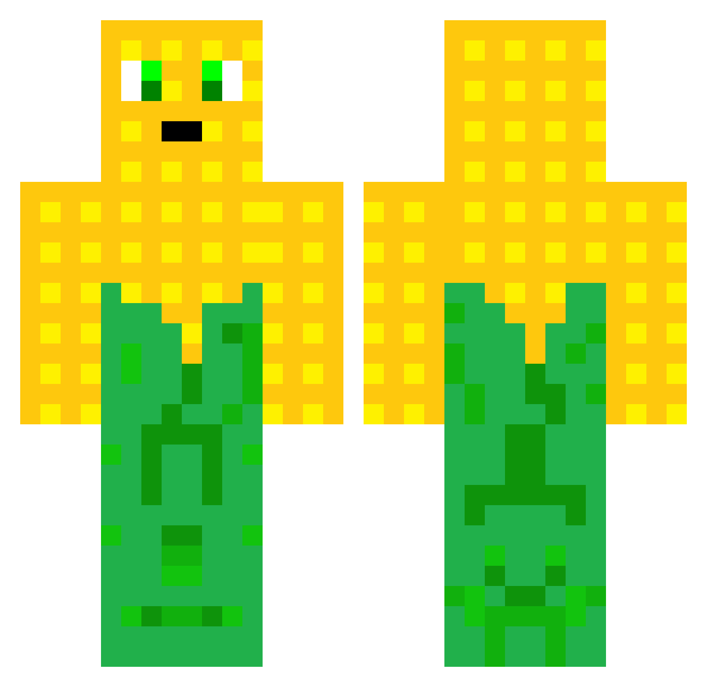 Kaptain_Korn Minecraft skin, front and back view