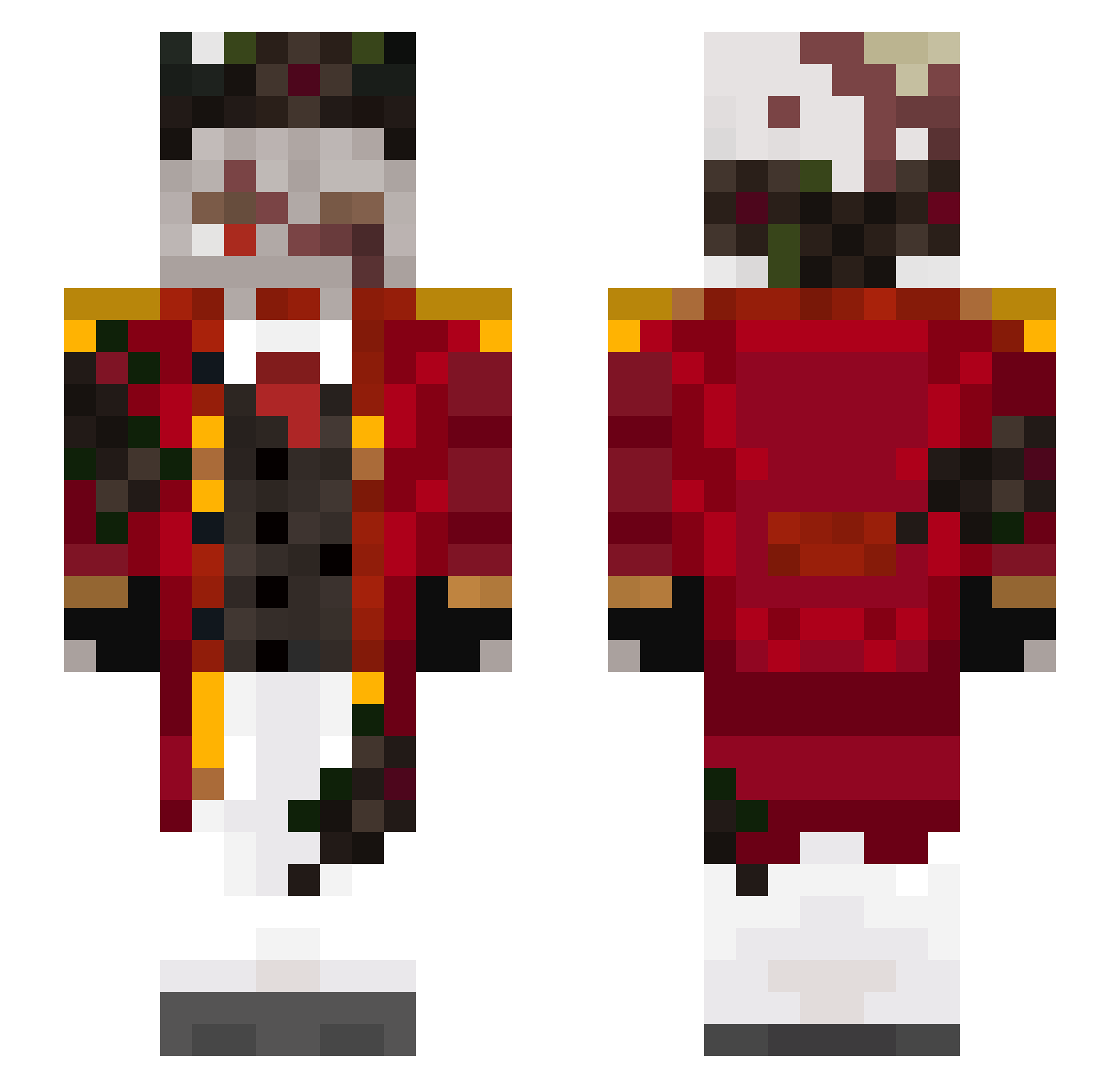 keeevxs Minecraft skin, front and back view