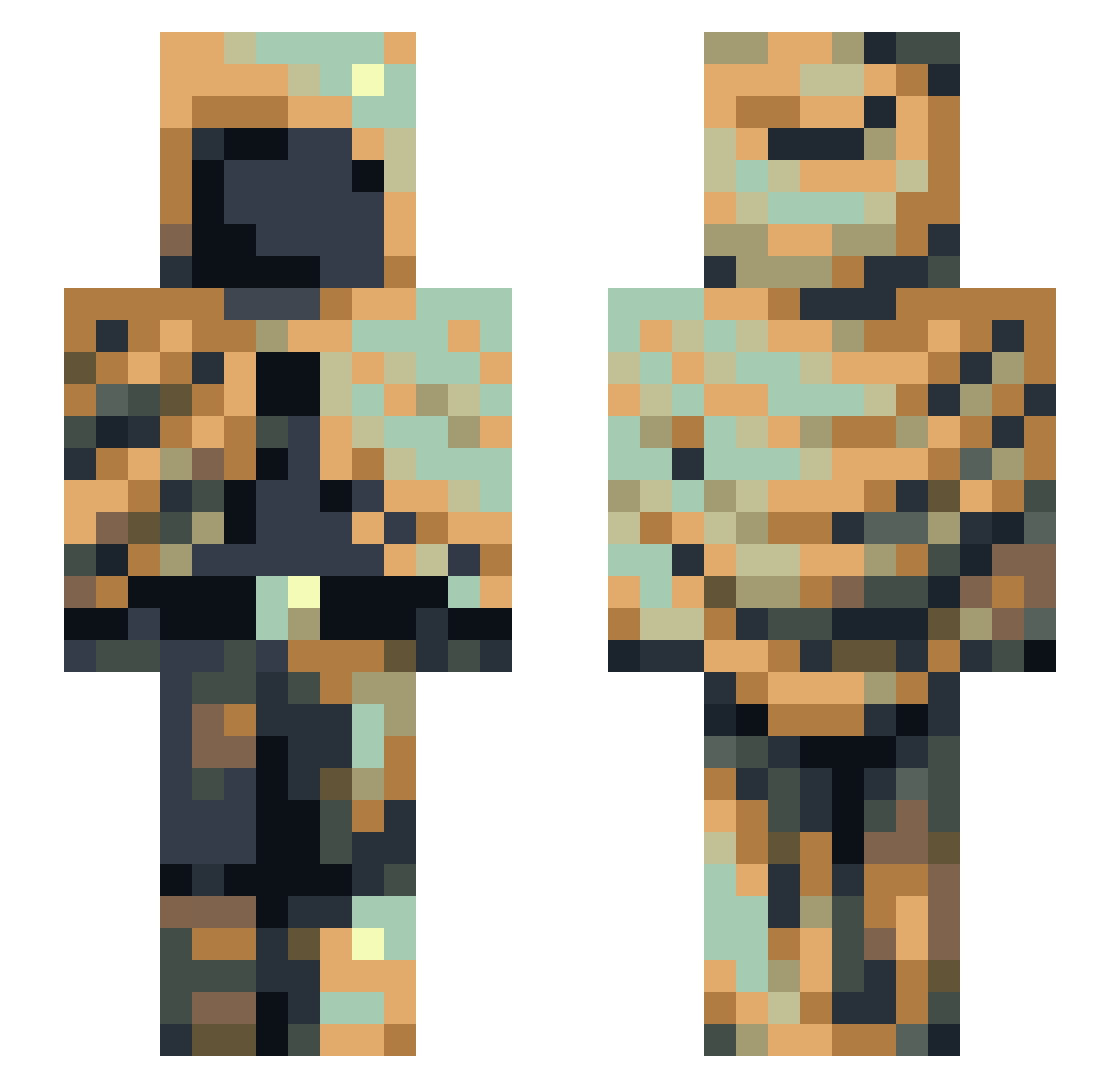 Krospy Minecraft skin, front and back view