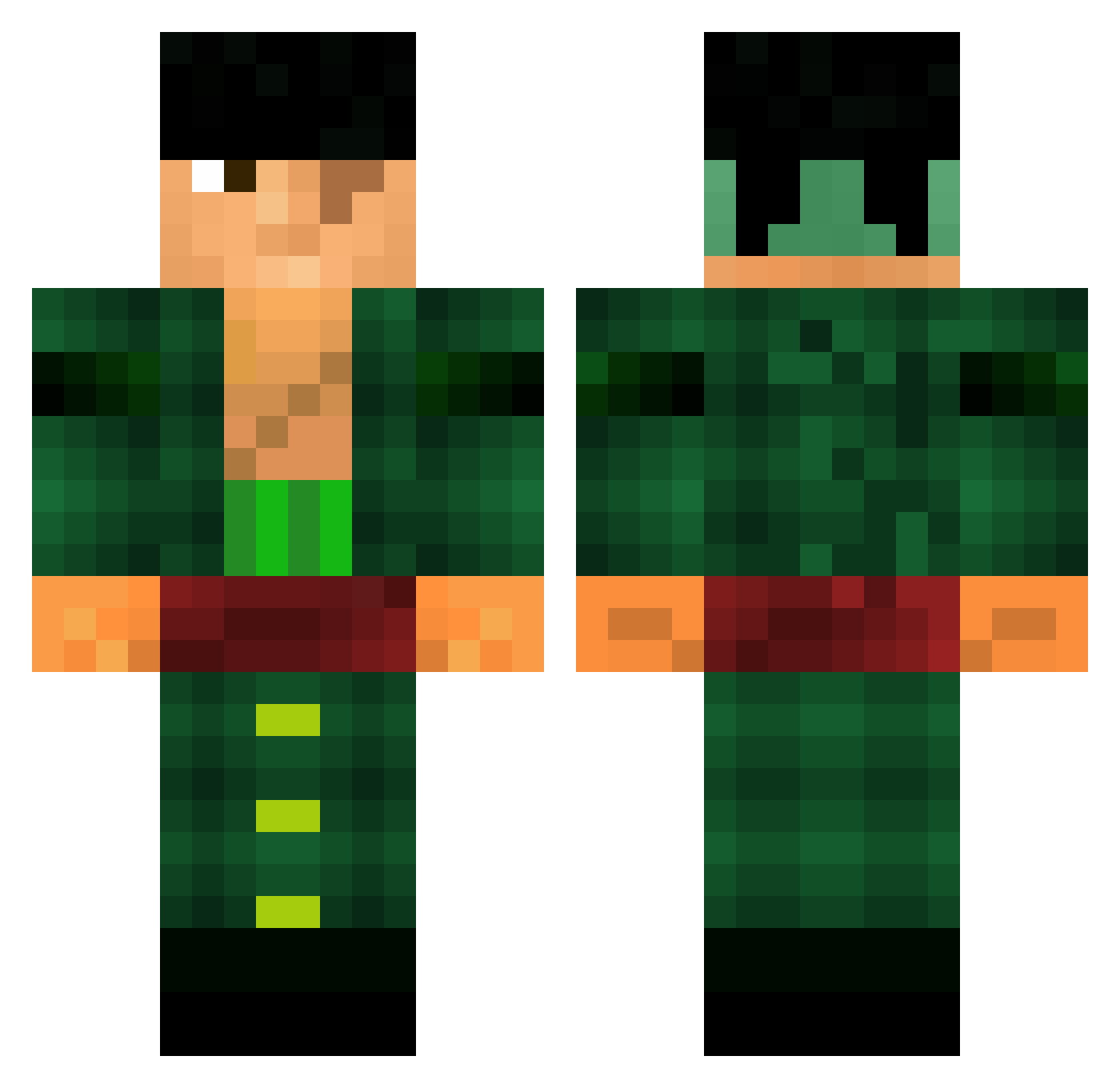 legomaster Minecraft skin, front and back view