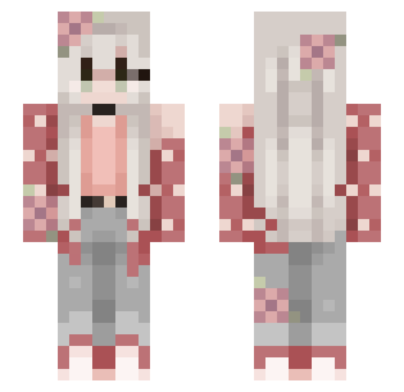 kyushia Minecraft skin, front and back view