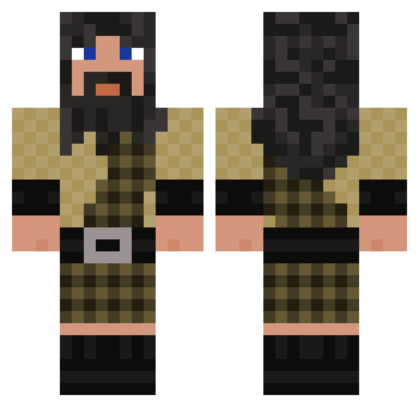 NotVeryScottish Minecraft skin, front and back view