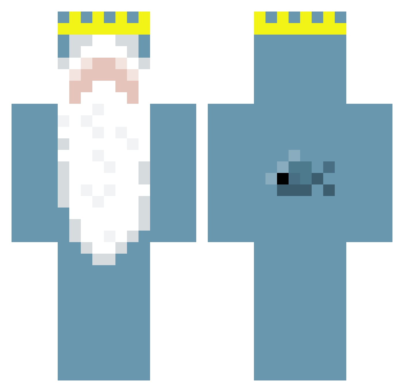 KingSharkk Minecraft skin, front and back view