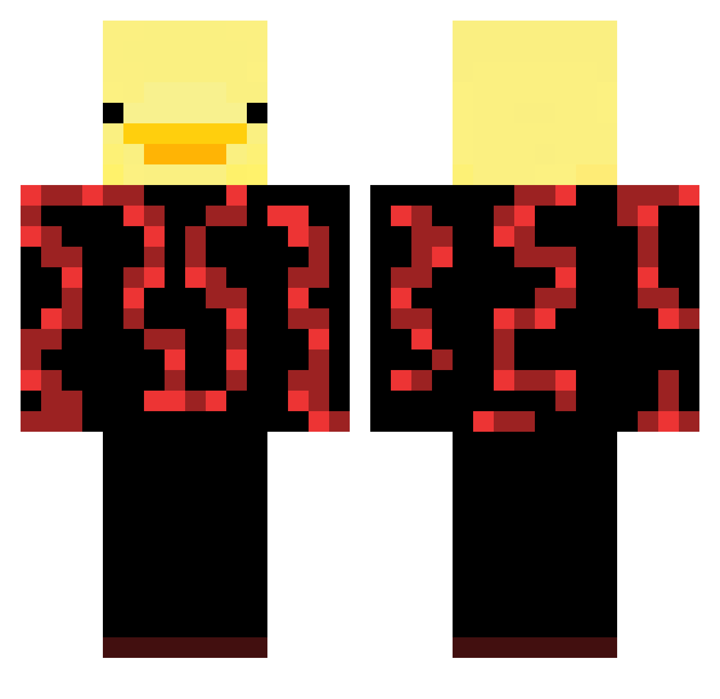 Rumo9 Minecraft skin, front and back view