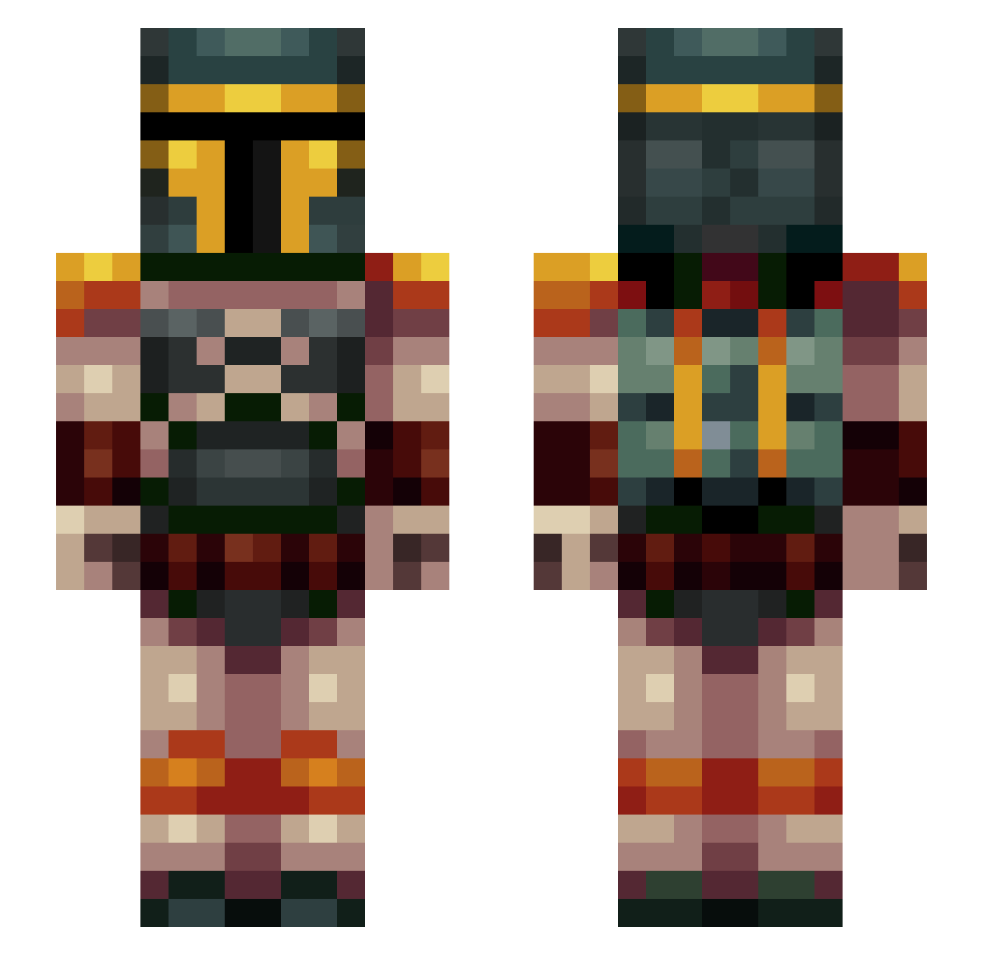 wazir_akbar_khan Minecraft skin, front and back view